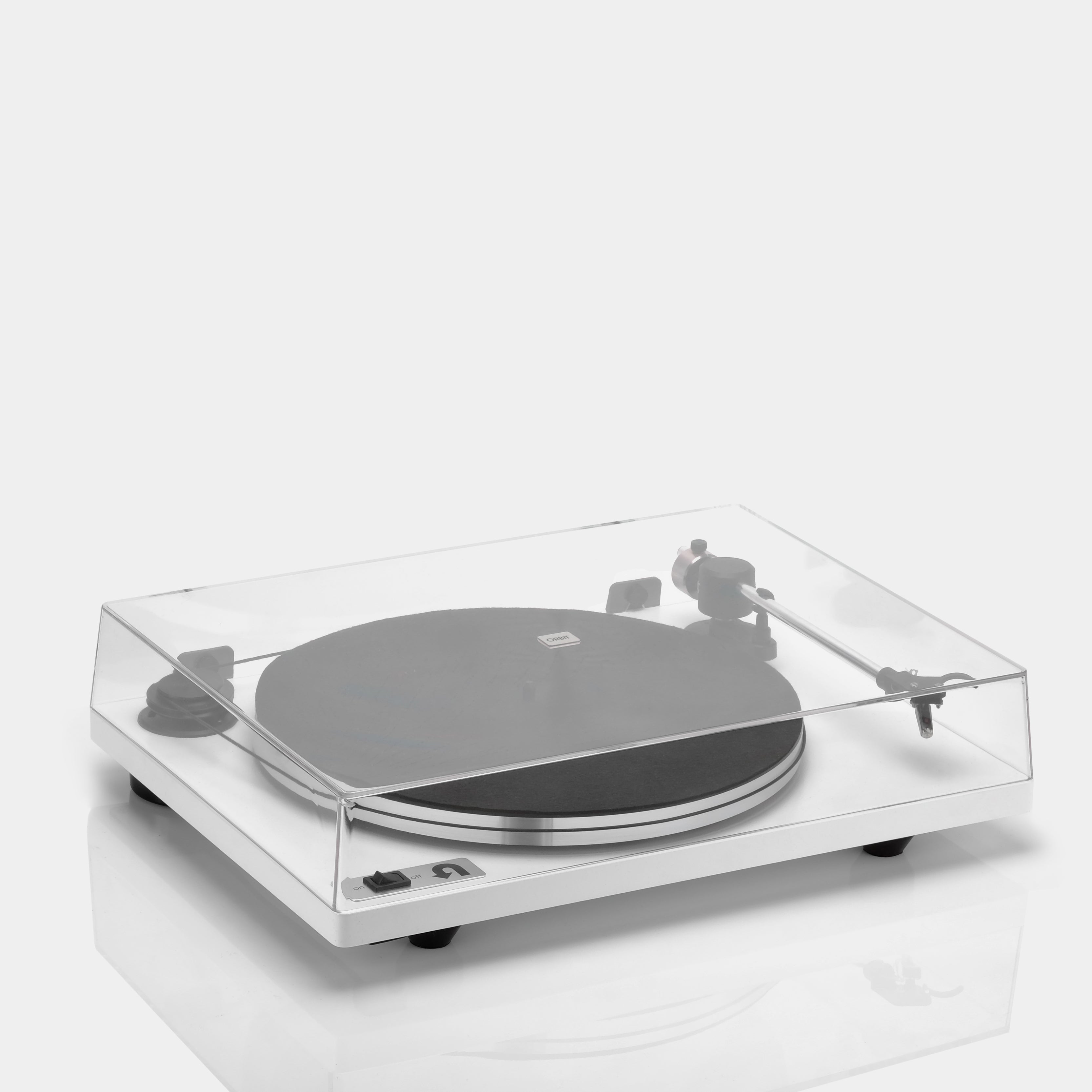 Orbit Plus White Turntable with Built-in Preamp by U-Turn Audio
