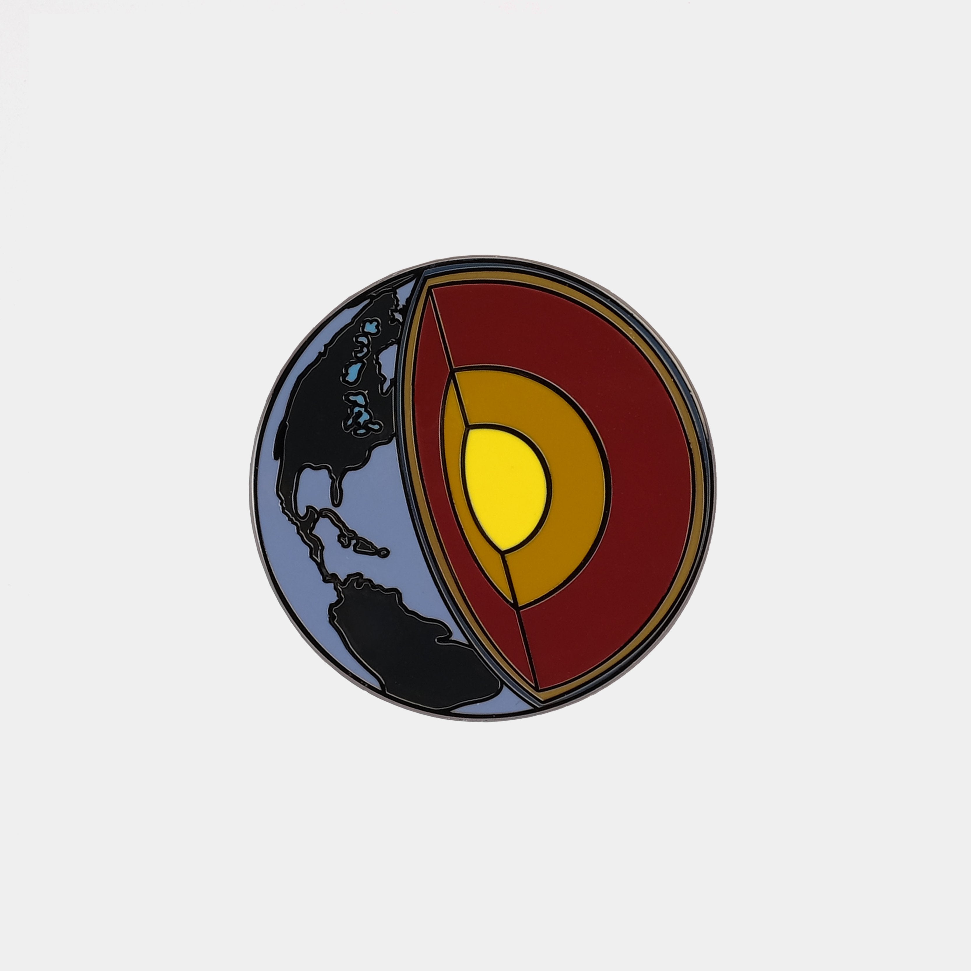Planet Earth Cross Section Cutaway Enamel Pin
