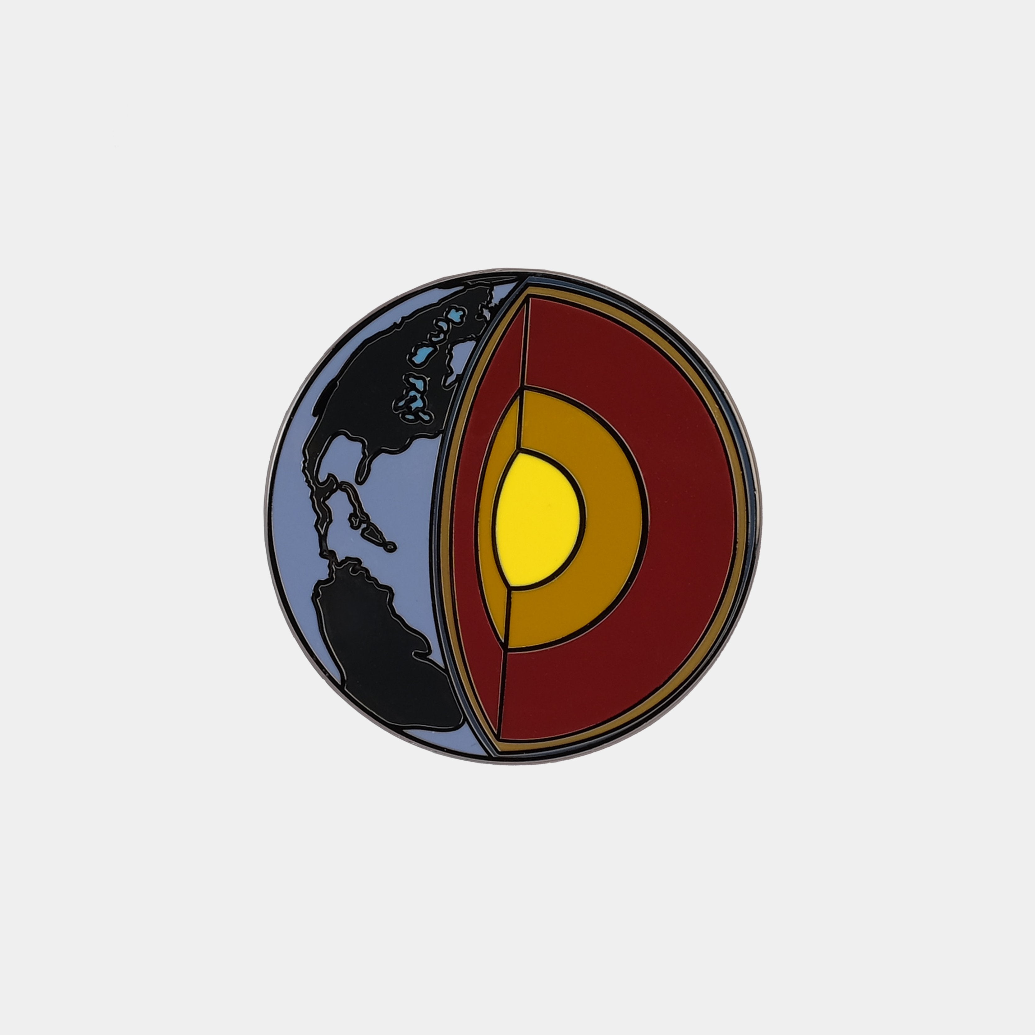 Planet Earth Cross Section Cutaway Enamel Pin