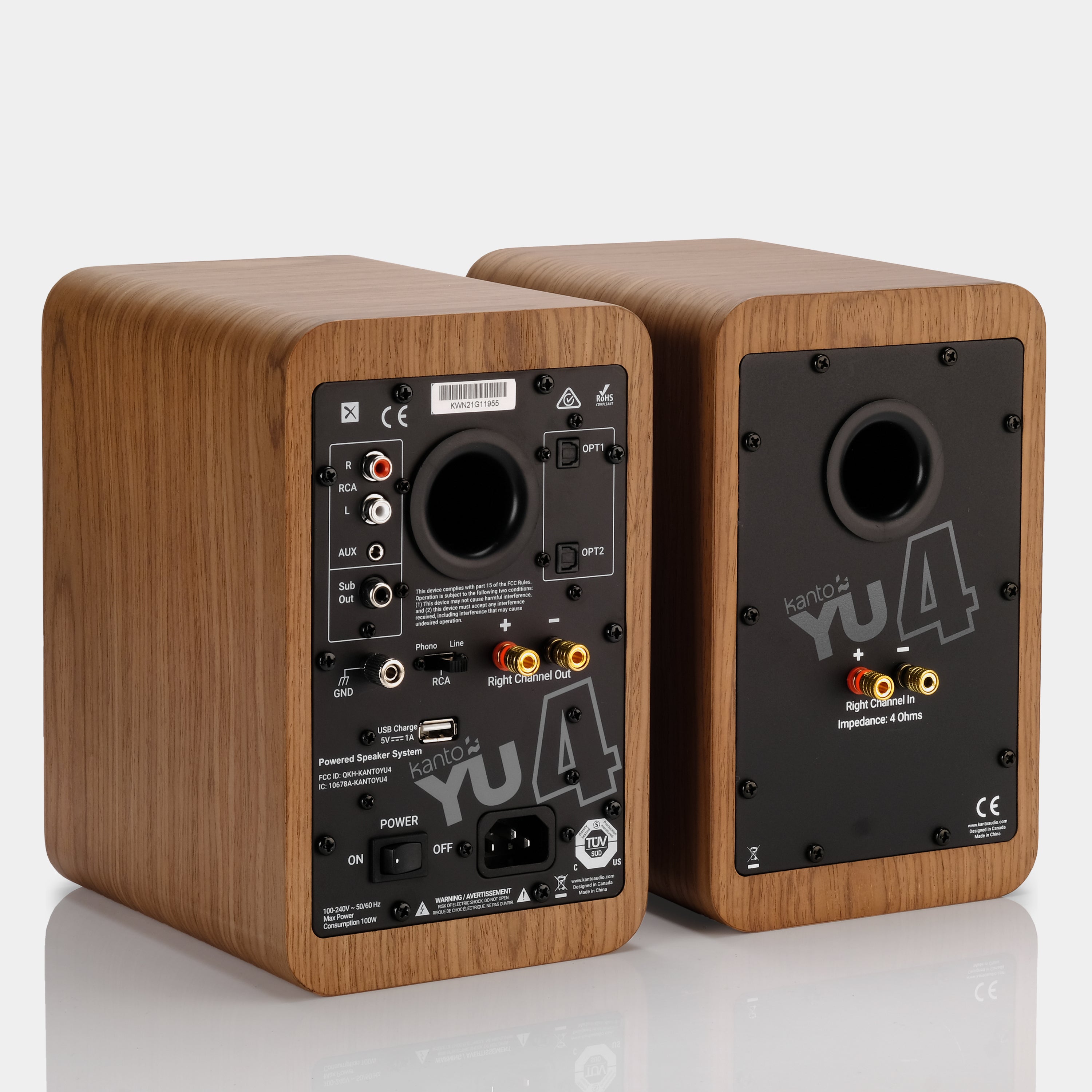 Kanto YU4 Powered Speakers - Walnut