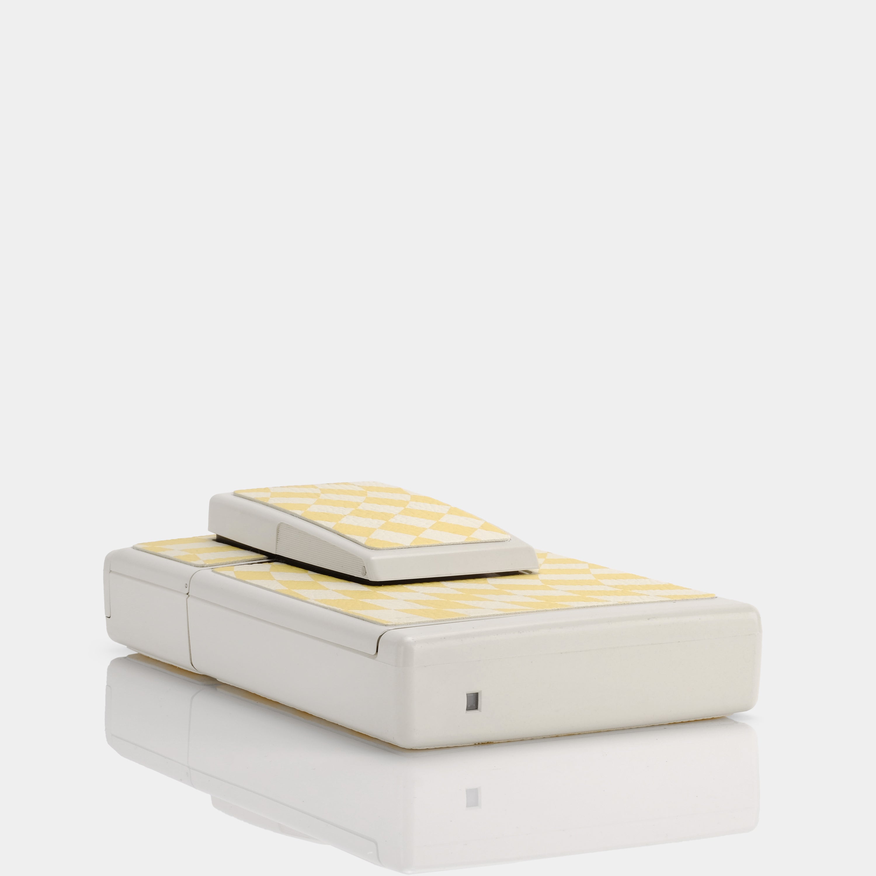 Polaroid SX-70 Model 2 Yellow Wave Check White Folding Instant Film Camera