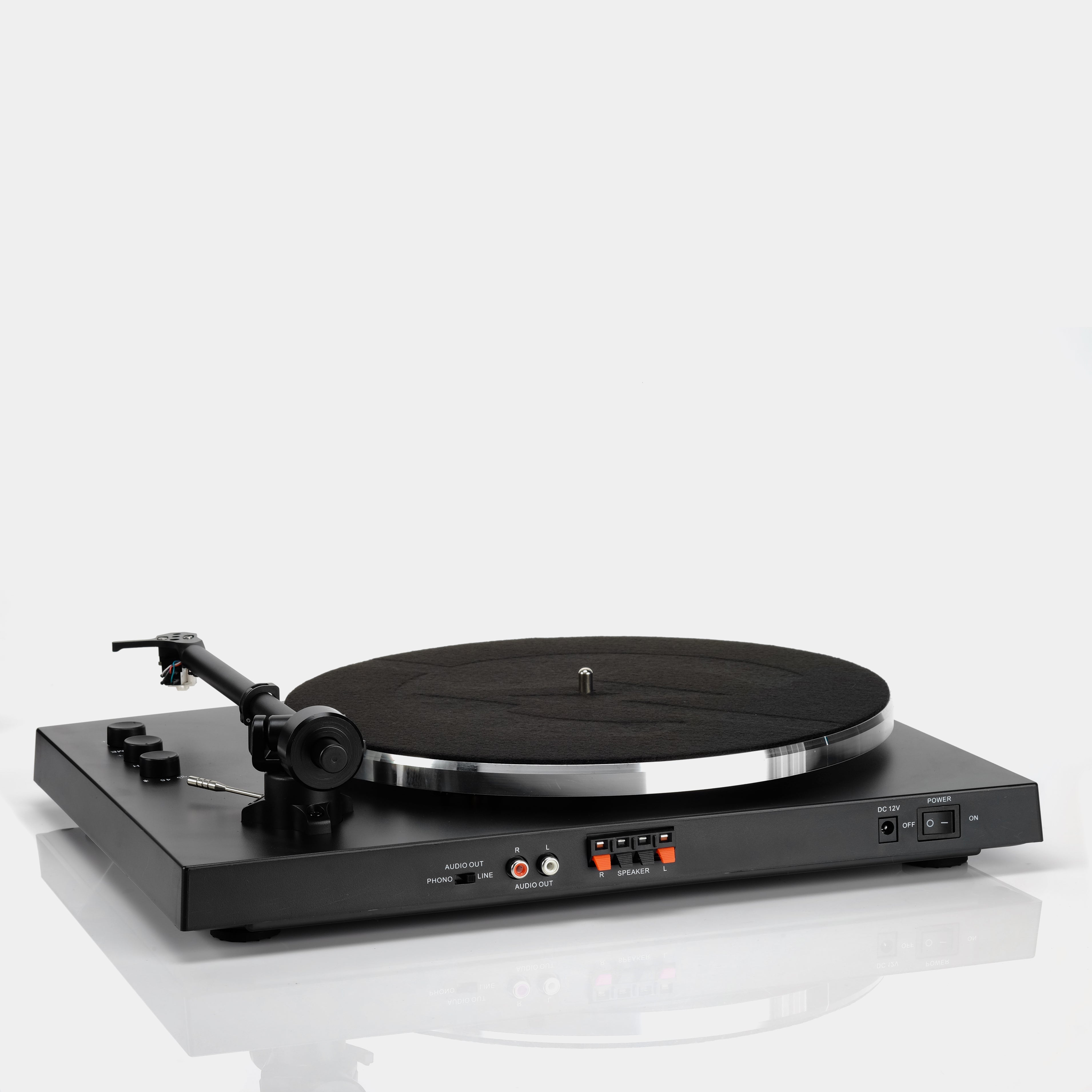 Crosley T150 Black Turntable and Speakers