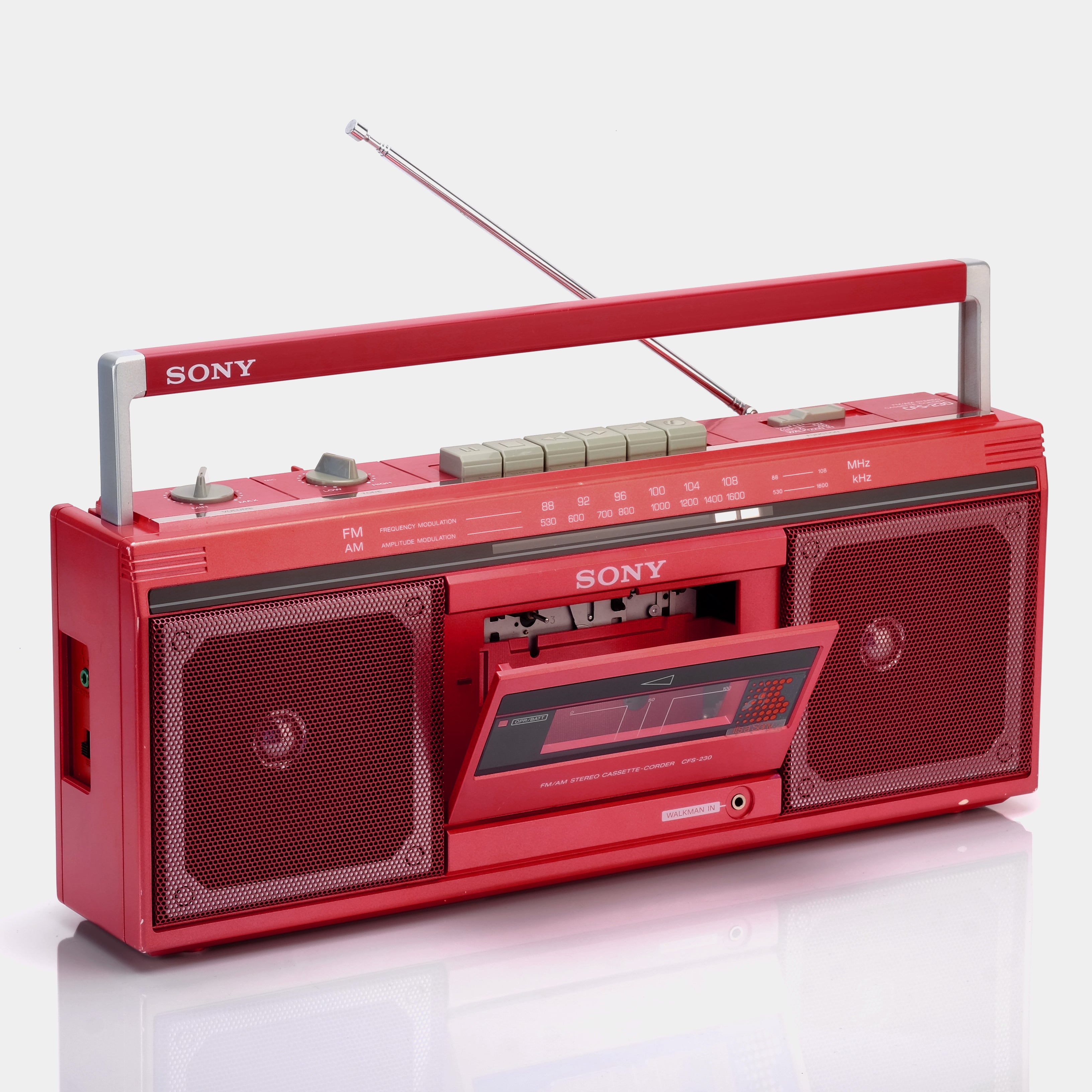 Sony CFS-230 Red Boombox Cassette Player
