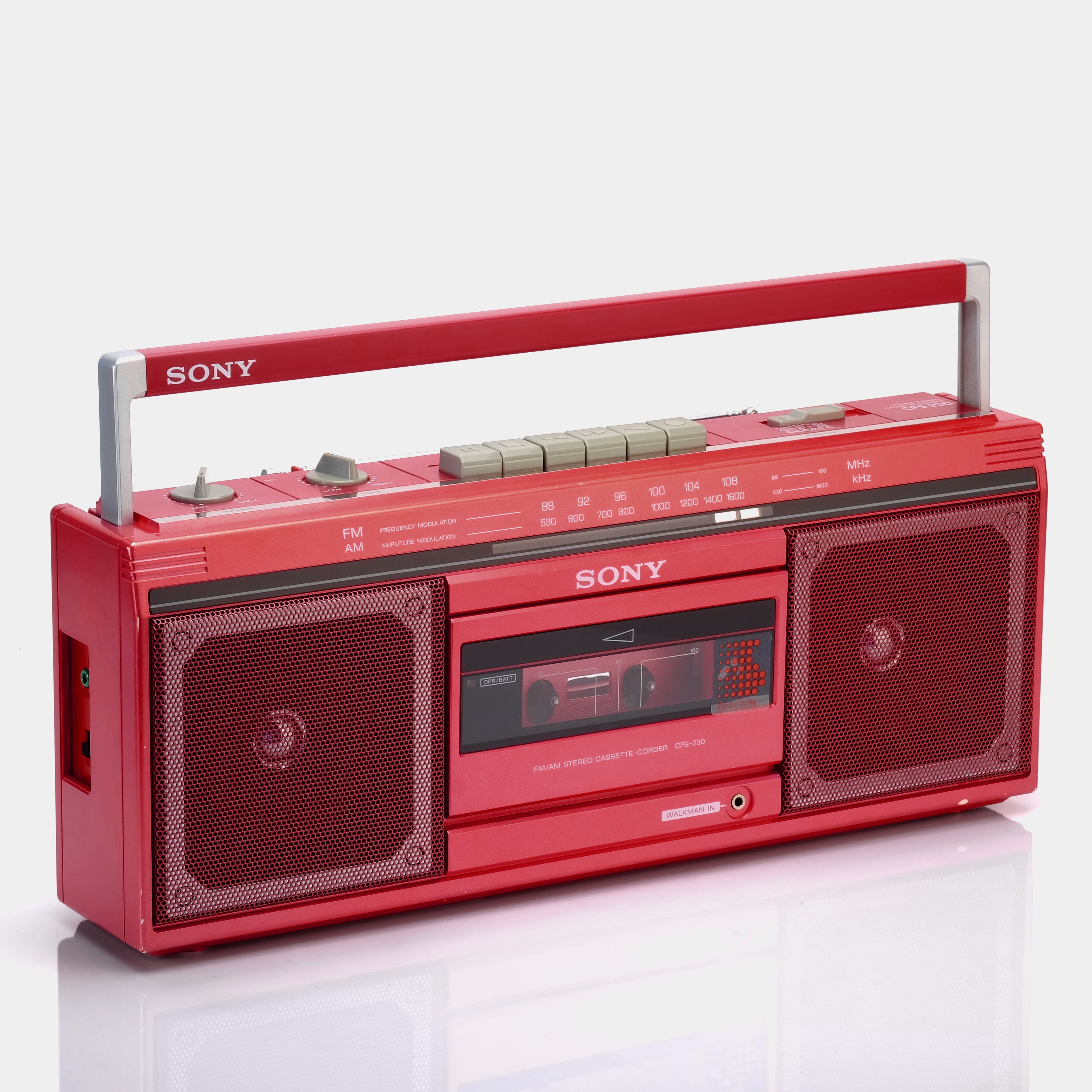 Sony CFS-230 Red Boombox Cassette Player
