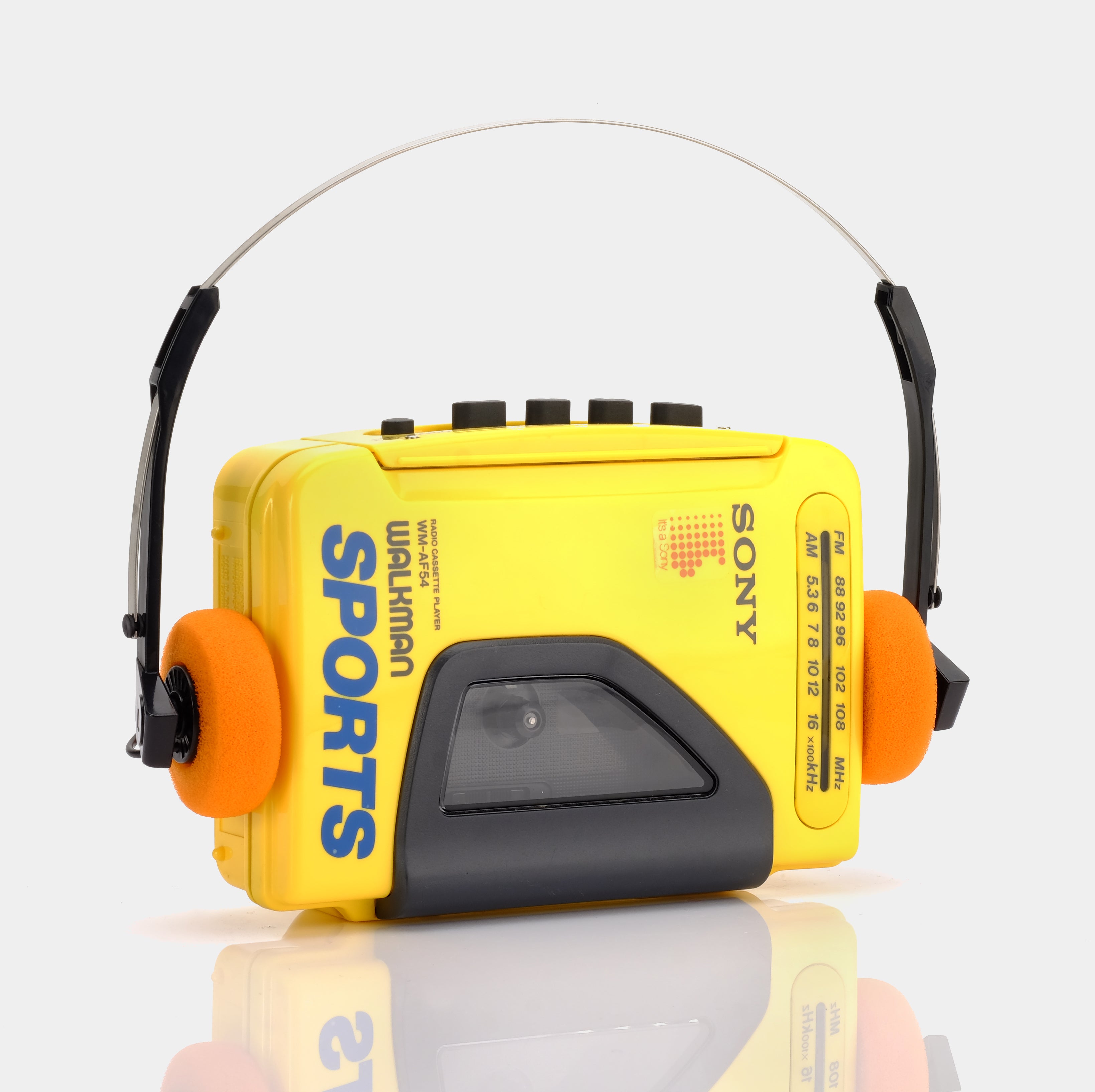Sony Sports Walkman WM-AF54 Yellow AM/FM Portable Cassette Player