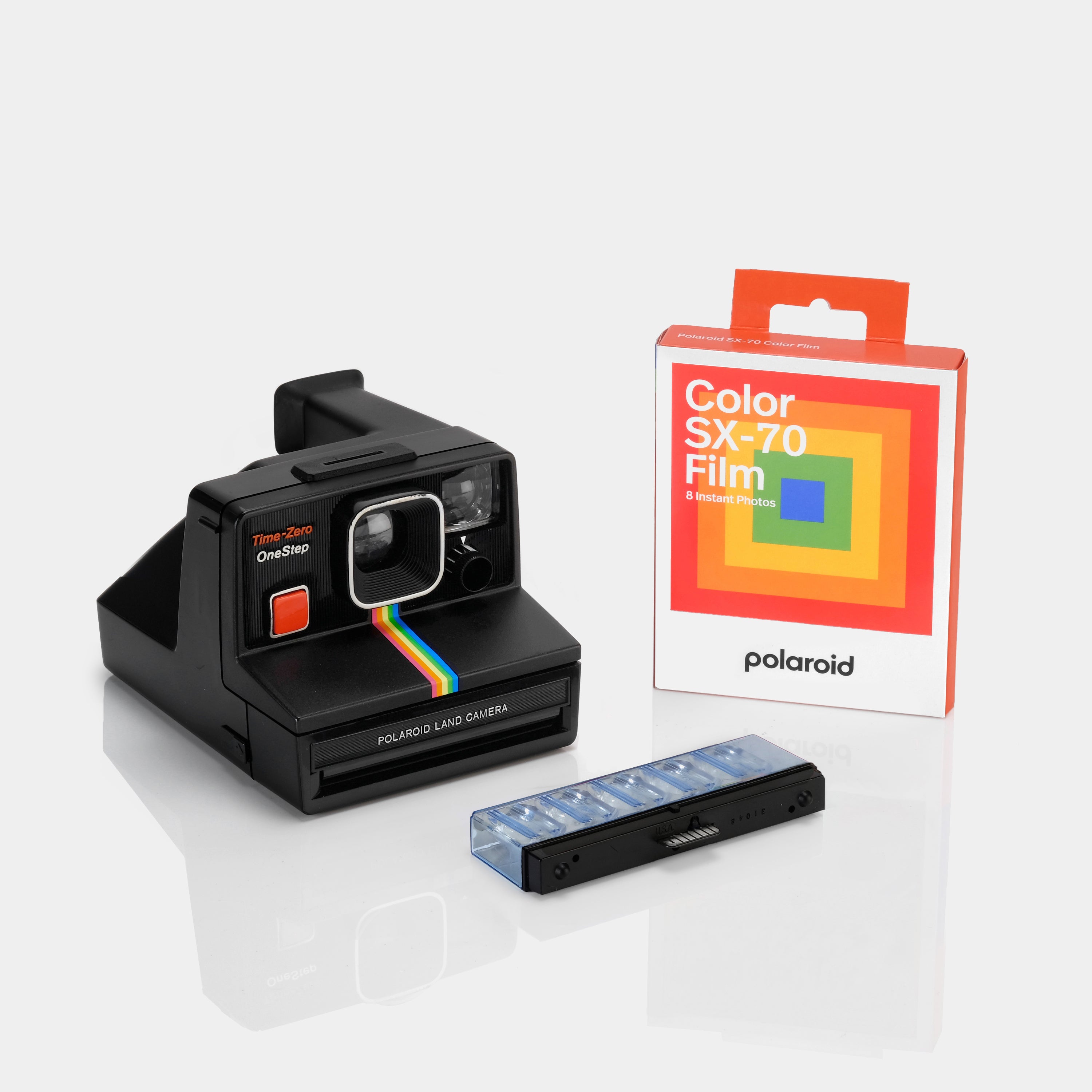Polaroid SX-70 Camera, Film and Flash Bar Bundle