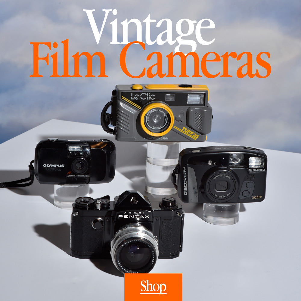 four different vintage 35mm film cameras