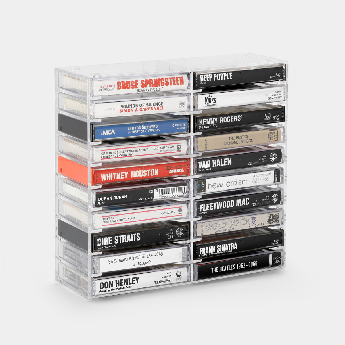 Acrylic Cassette Tape Storage Rack for 20 Cassettes