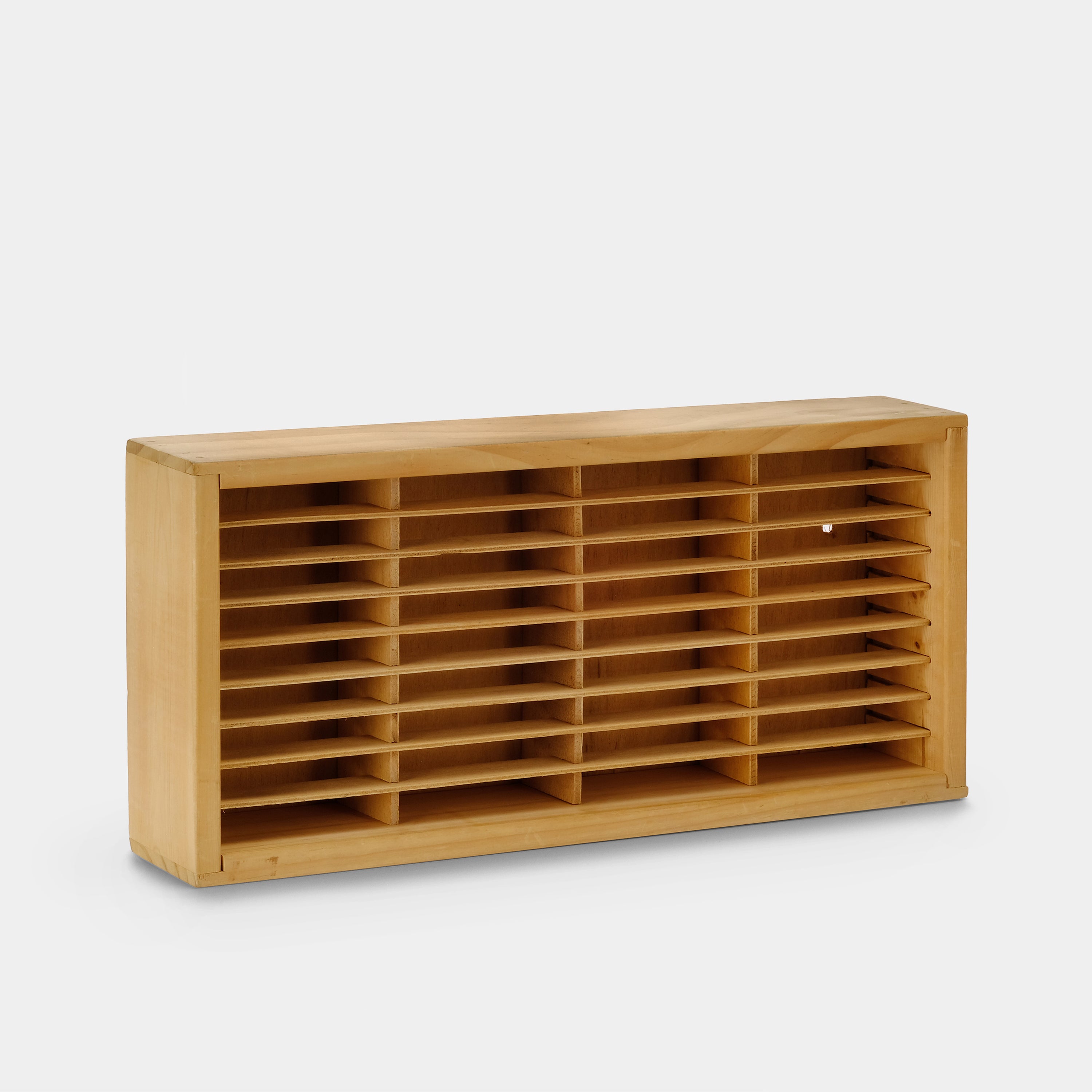 Napa Valley Box Company Wood Cassette Storage Shelf for 36 Cassettes