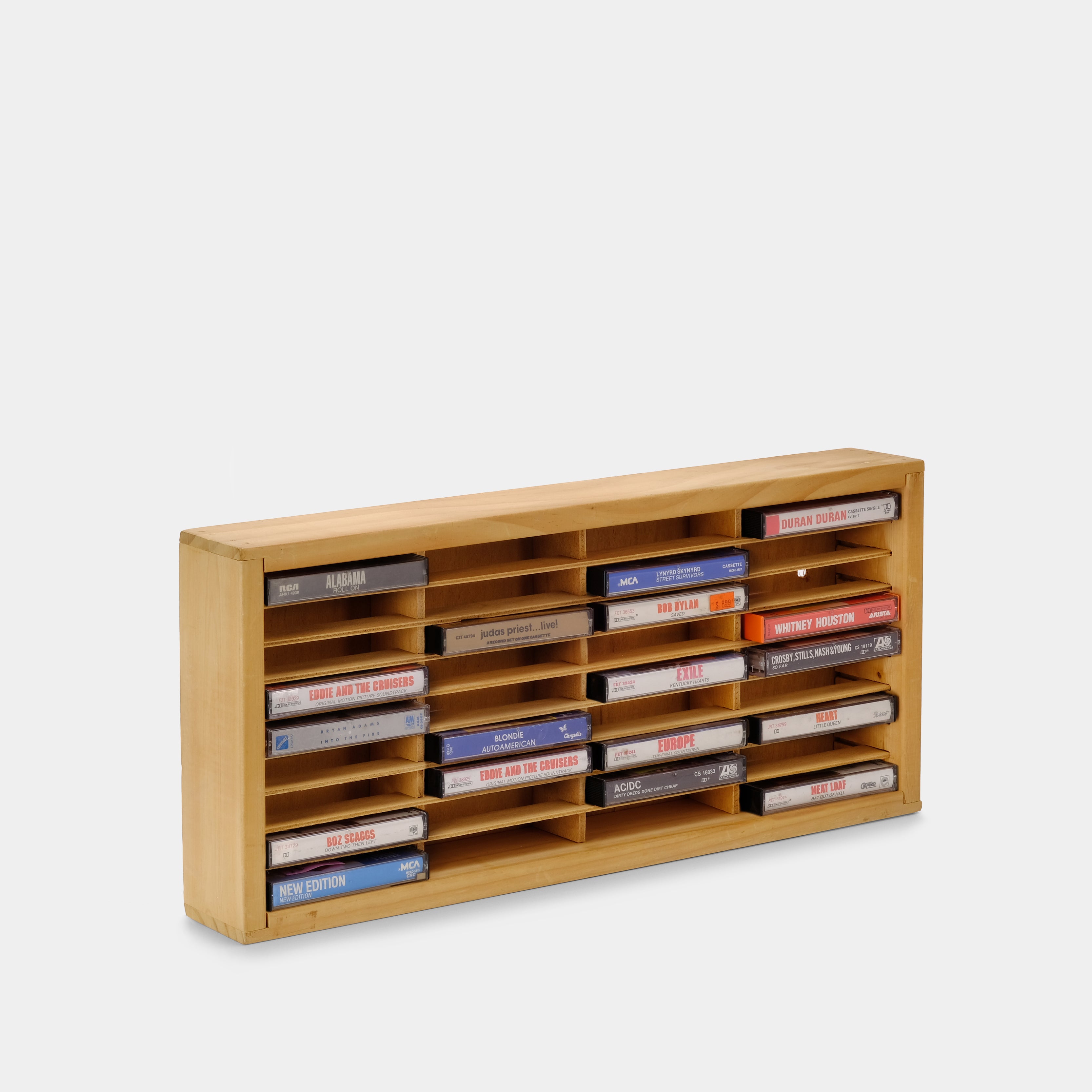 Napa Valley Box Company Wood Cassette Storage Shelf for 36 Cassettes