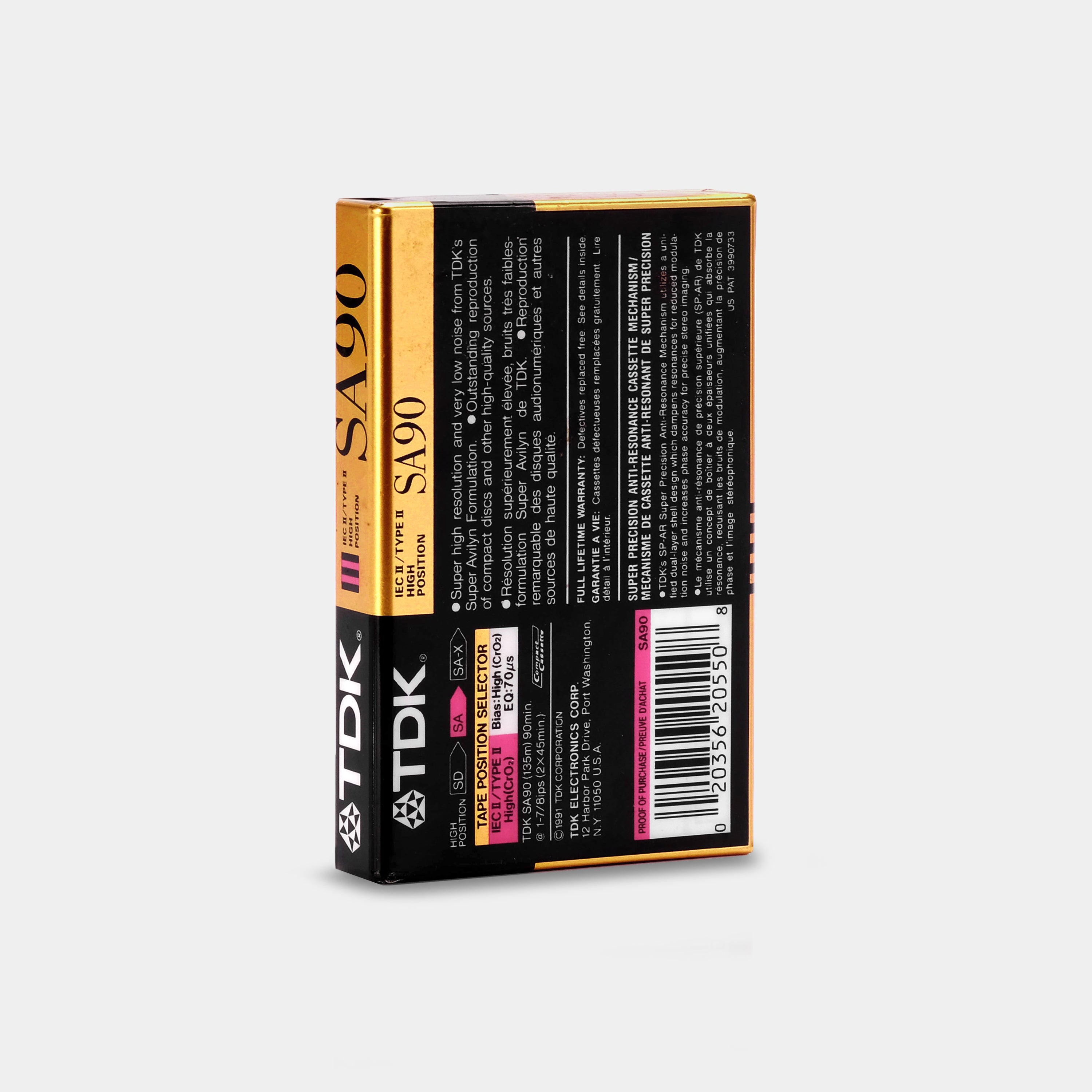 TDK SA90 Type II 90 Min Blank Cassette Tape