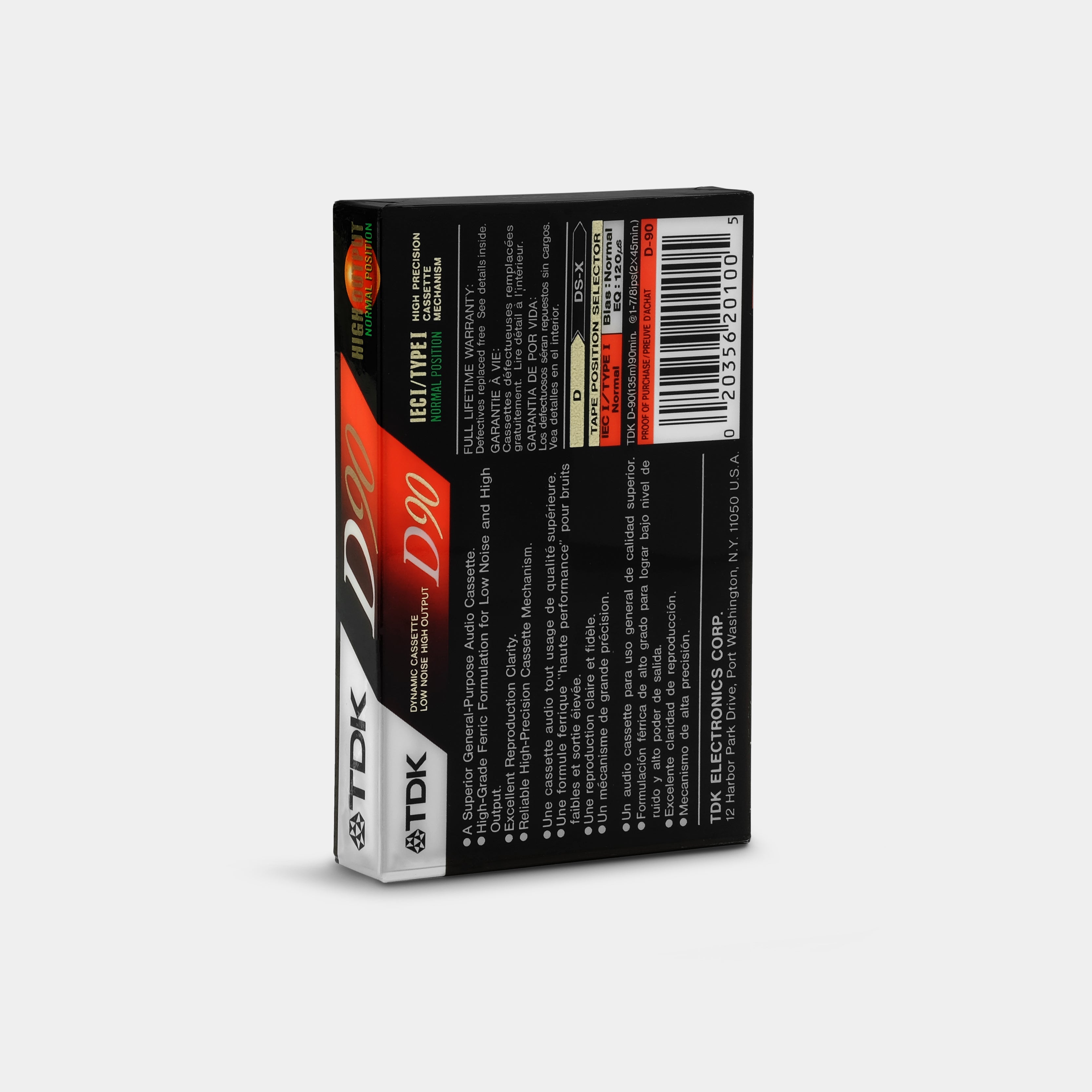 TDK D90 Type I 90 Min Blank Cassette Tape