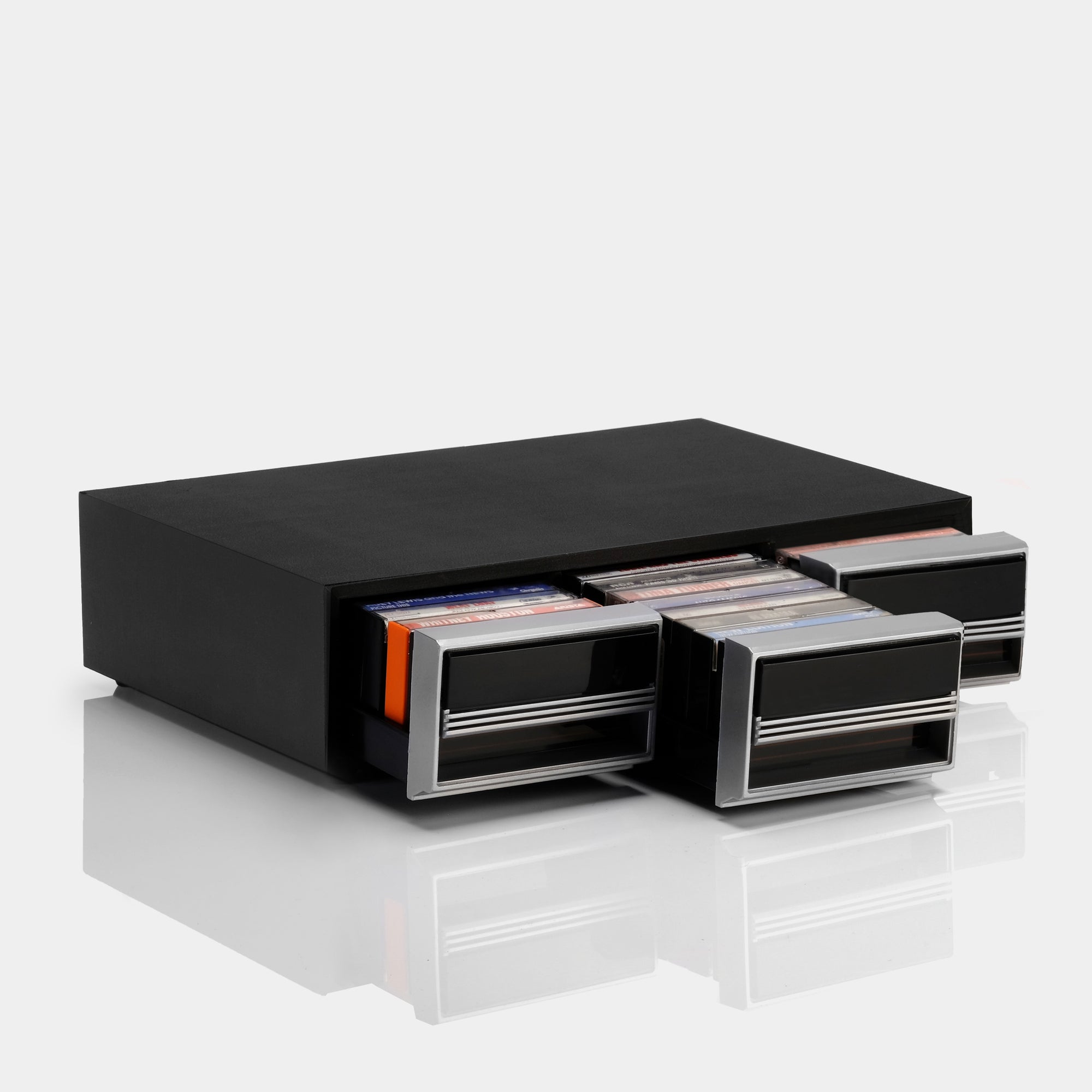 Black Cassette Storage Drawers