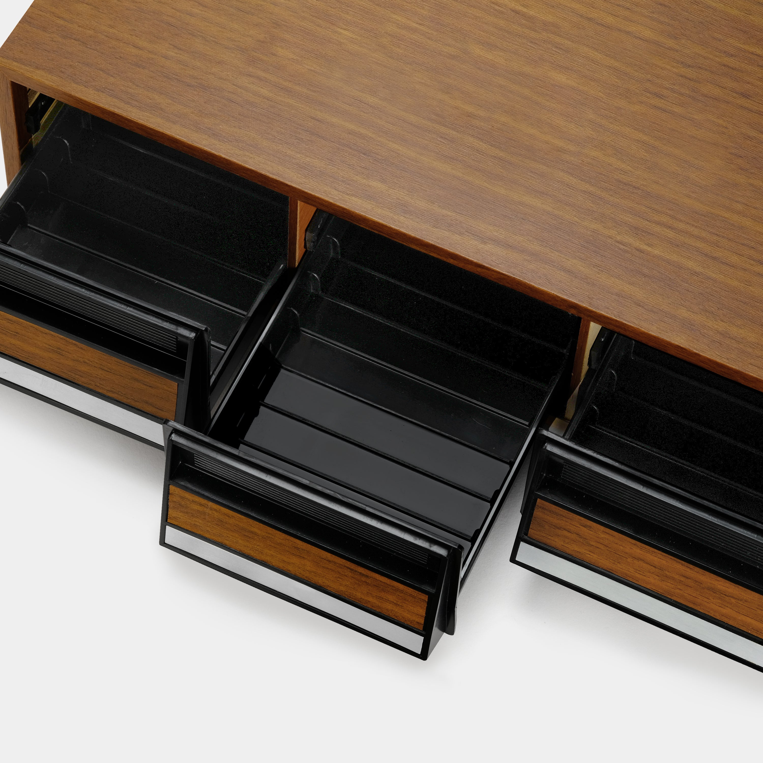 Wood Cassette Tape Storage Drawers with Feet