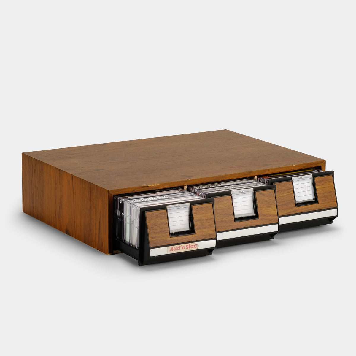 Wood Cassette Tape Storage Drawers