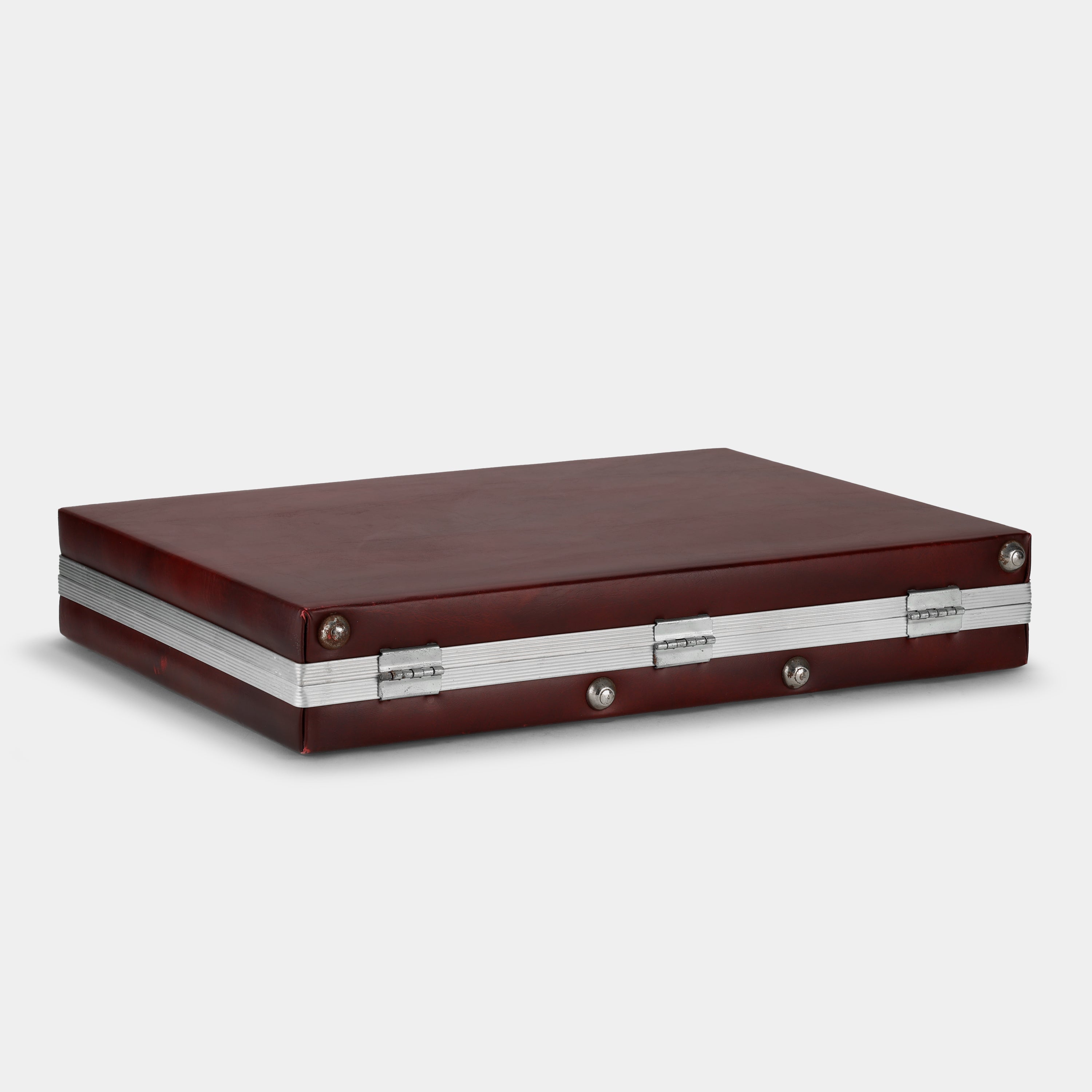 Red Vinyl Cassette Tape Storage Suitcase