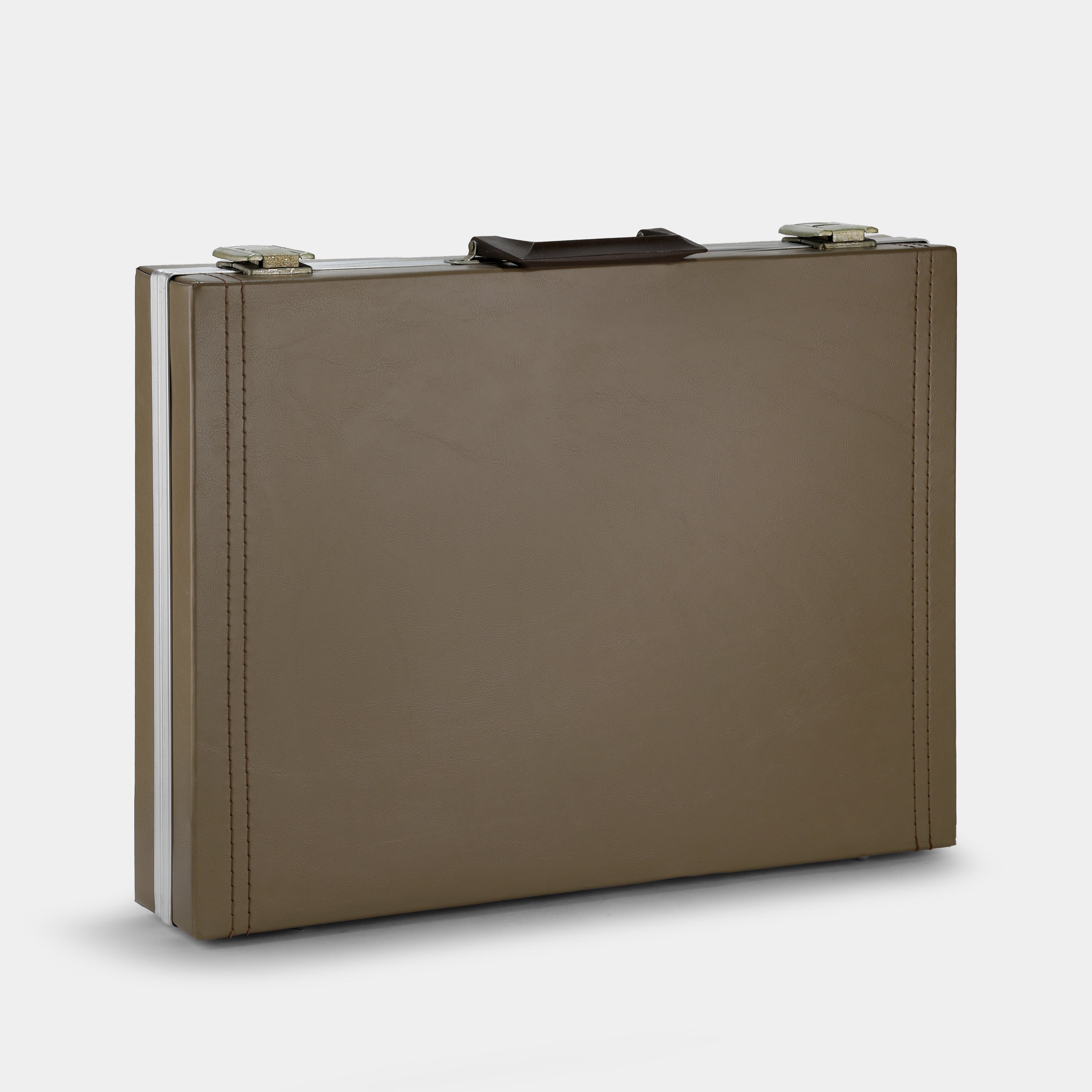 Brown Vinyl Cassette Tape Storage Suitcase