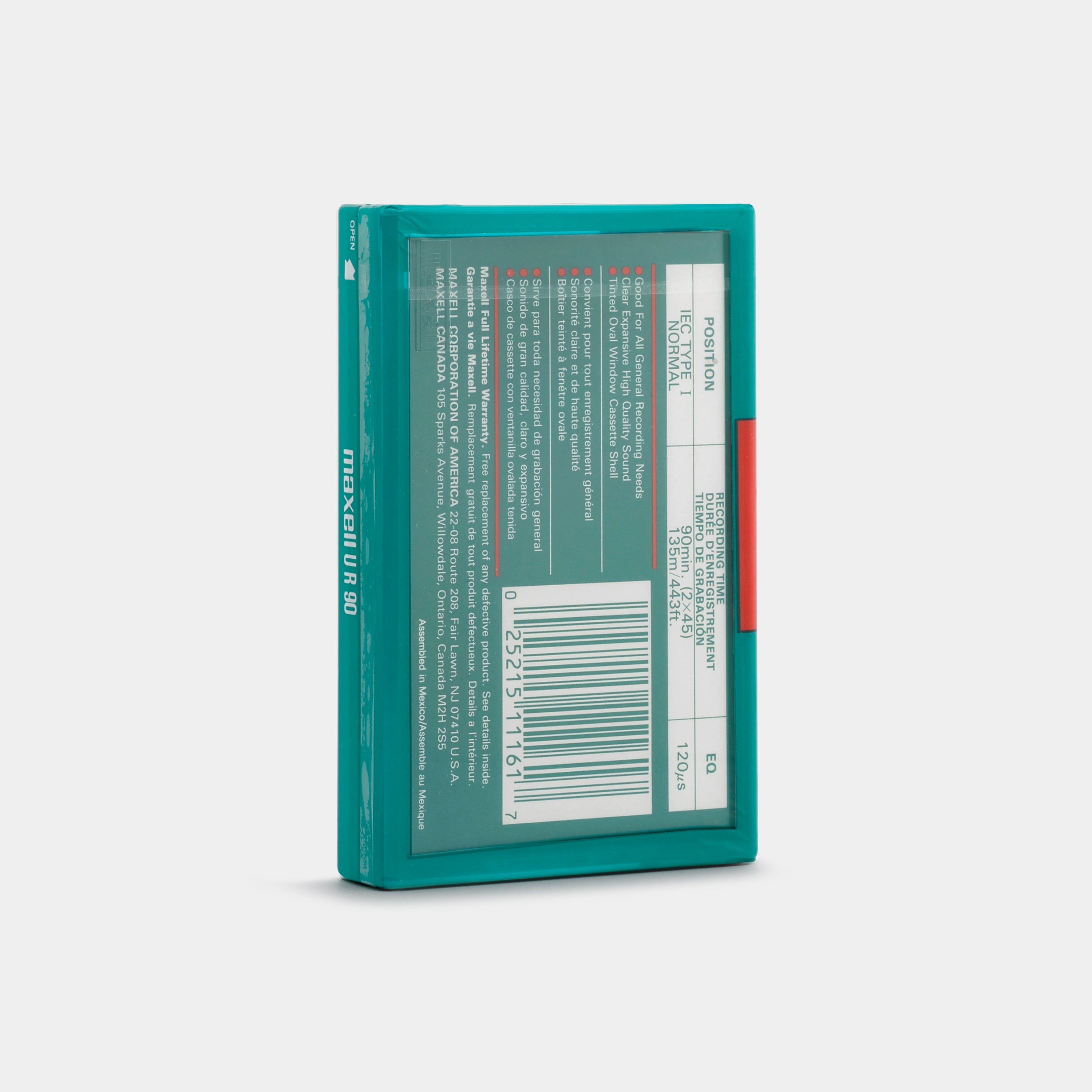 Maxell UR 90 Type I Tinted Oval Window 90 Min Blank Cassette Tape