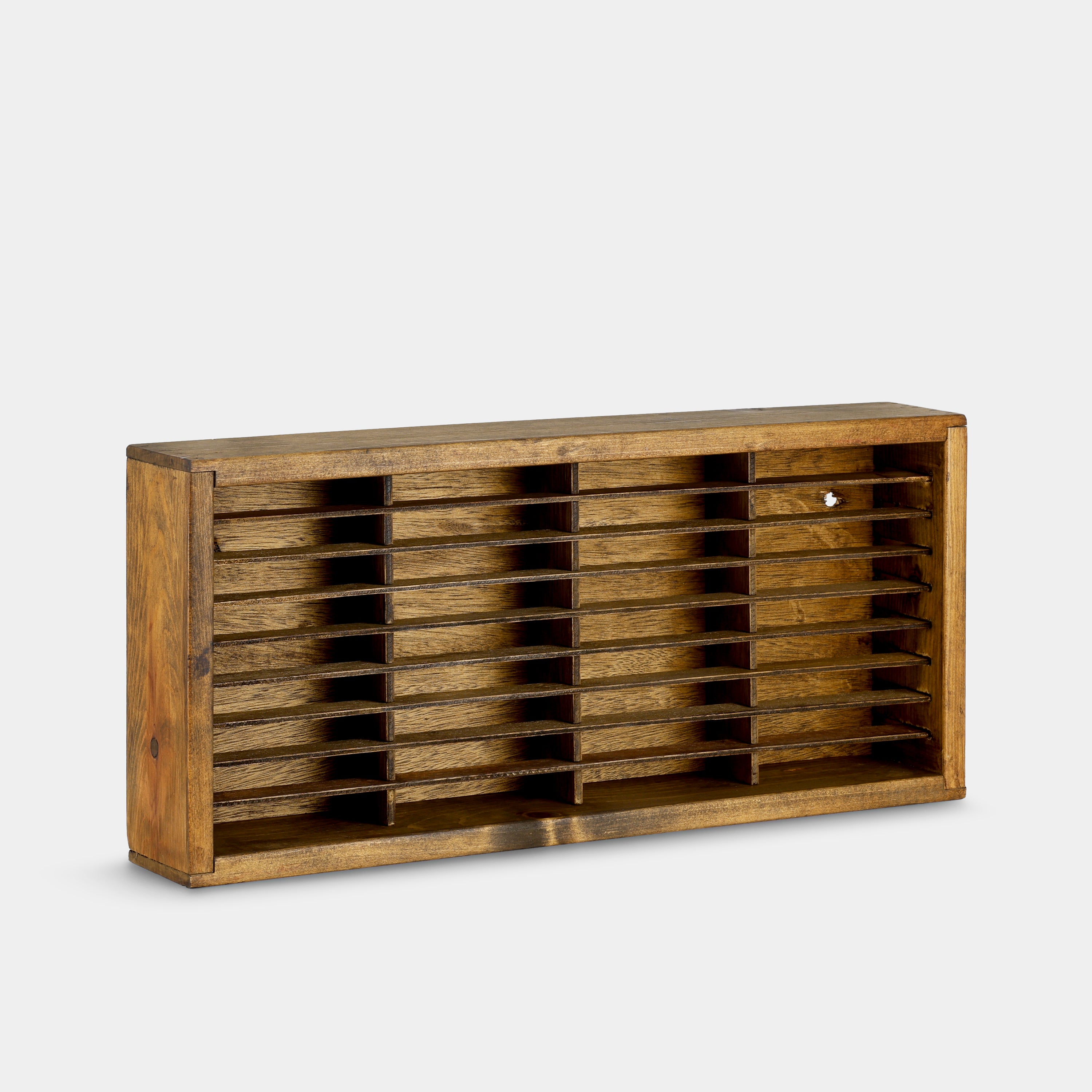 Napa Valley Box Company Dark Wood Cassette Storage Shelf for 36 Cassettes