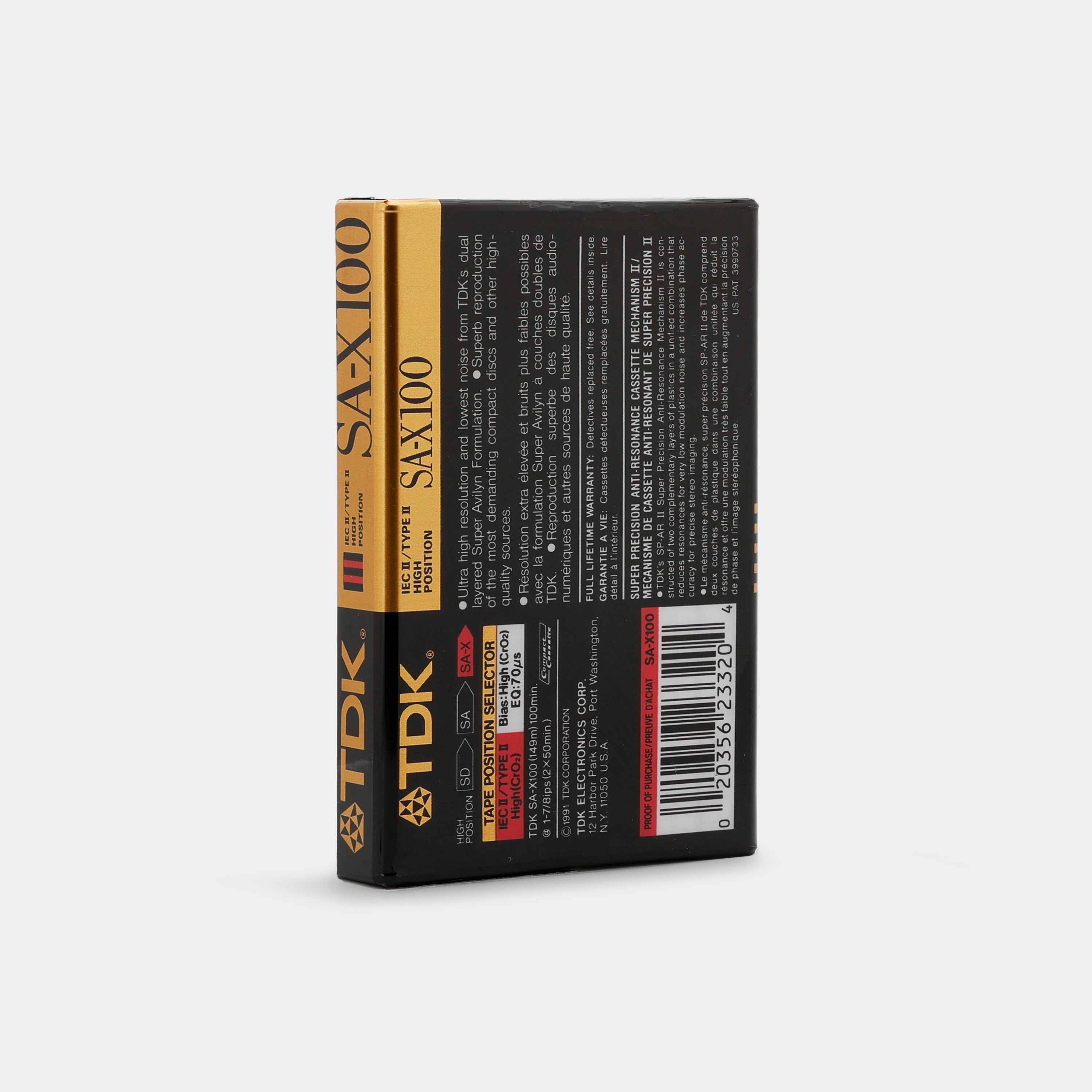 TDK SA-X100 Type II 100 Min Blank Cassette Tape