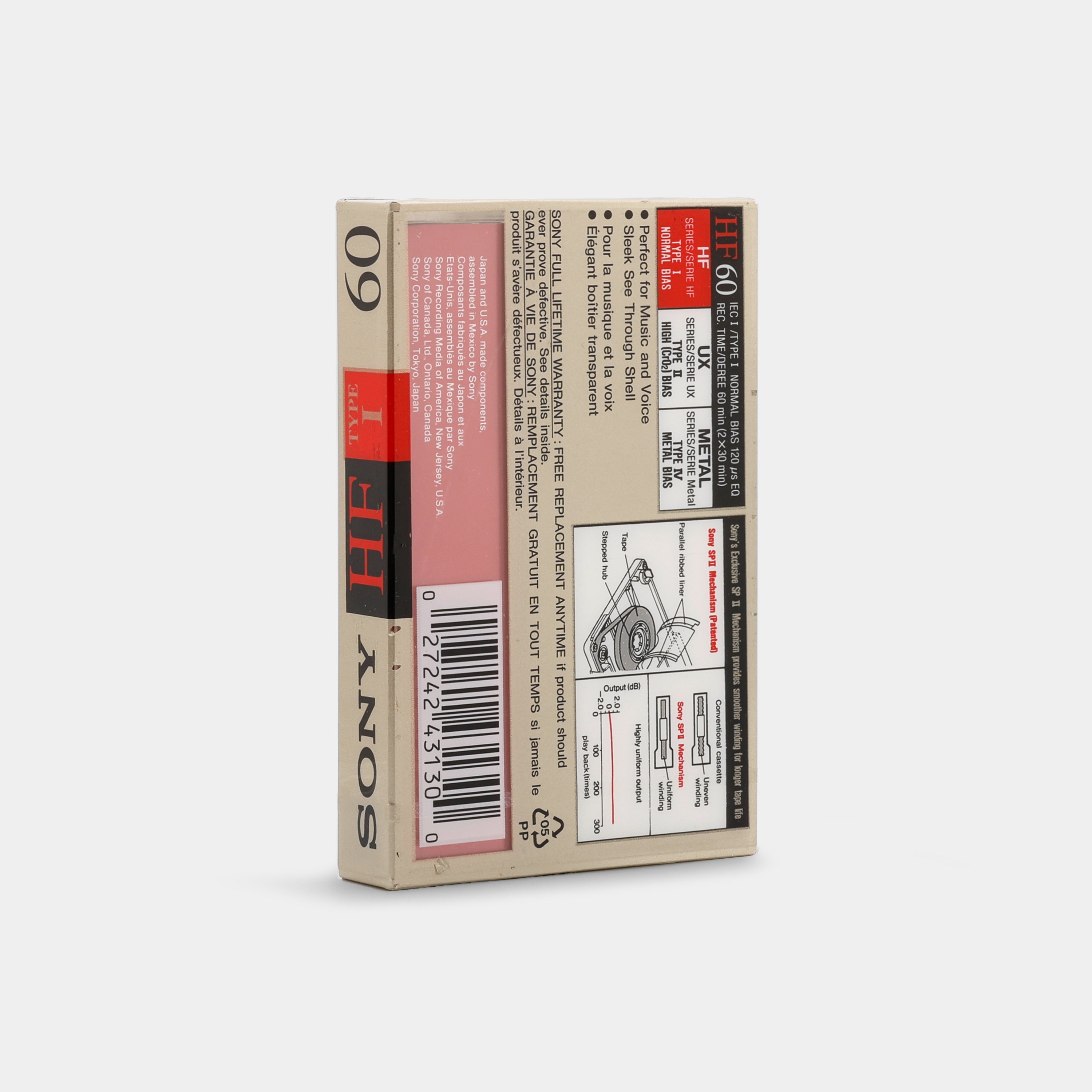 Sony HF60 Type I 60 Min Blank Cassette Tape