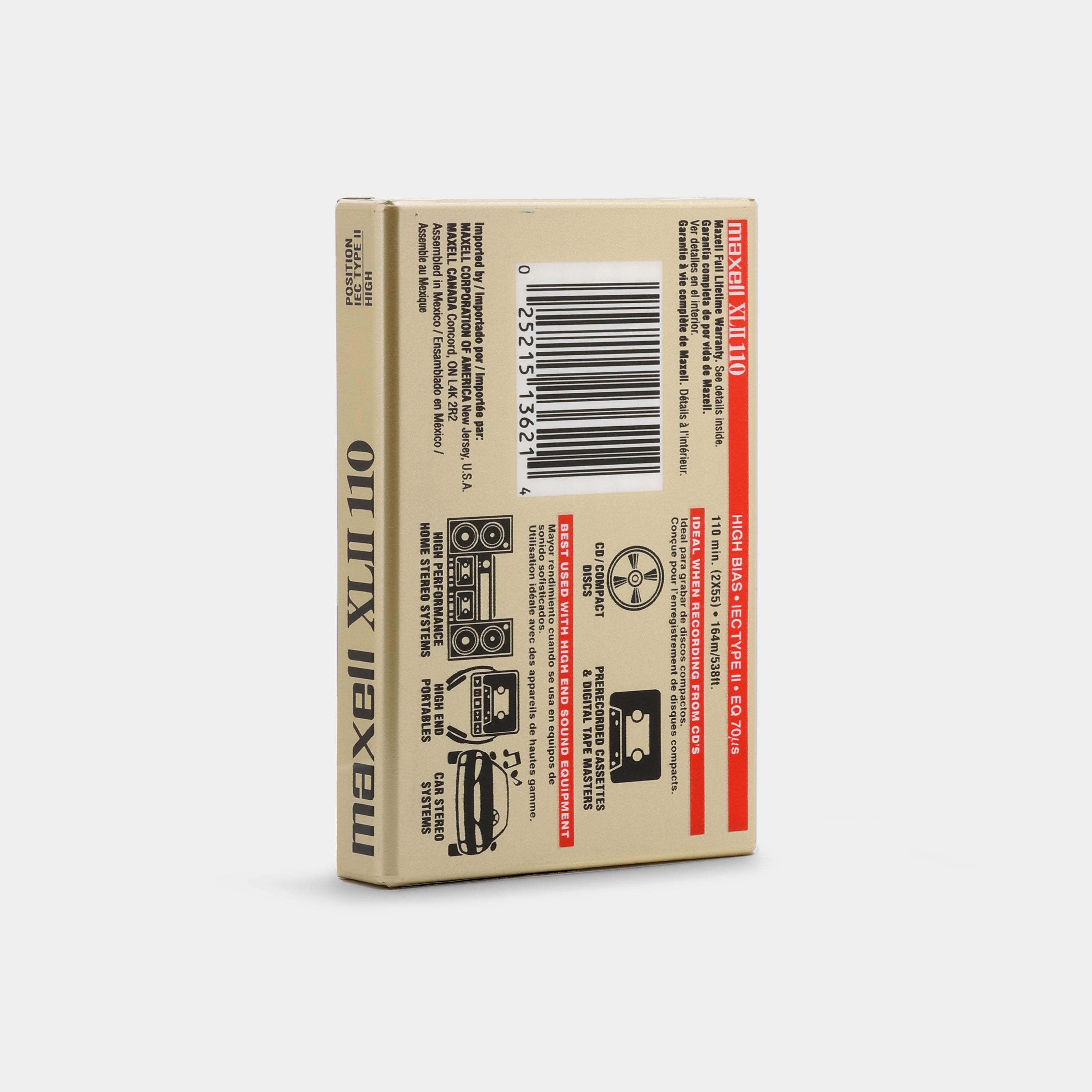 Maxell XLII 110 Type II 110 Min Blank Cassette Tape