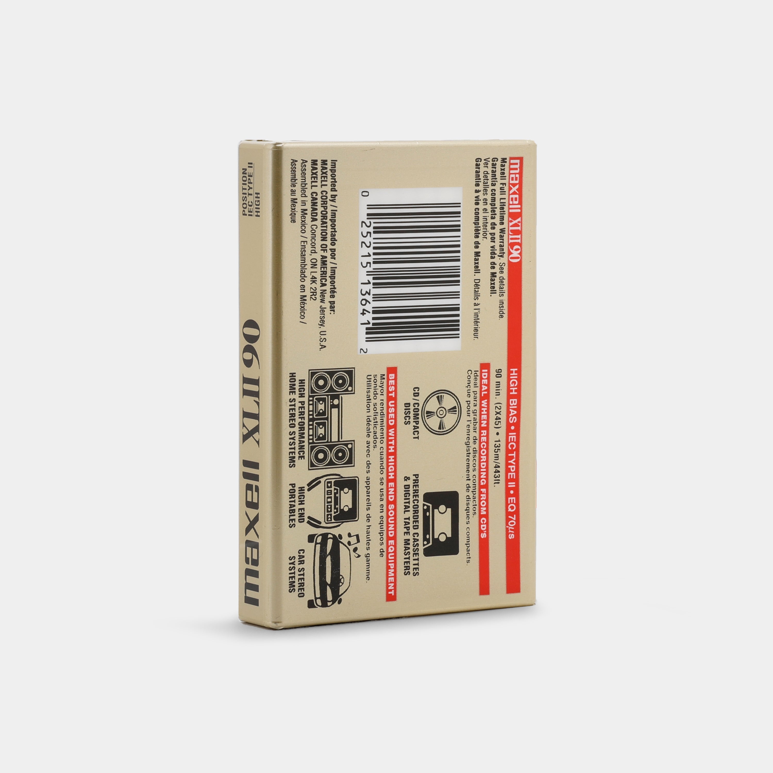 Maxell XLII 90 Type II 90 Min Blank Cassette Tape