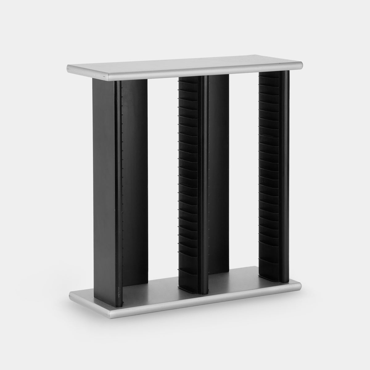 Black and Grey Wood CD Storage Rack
