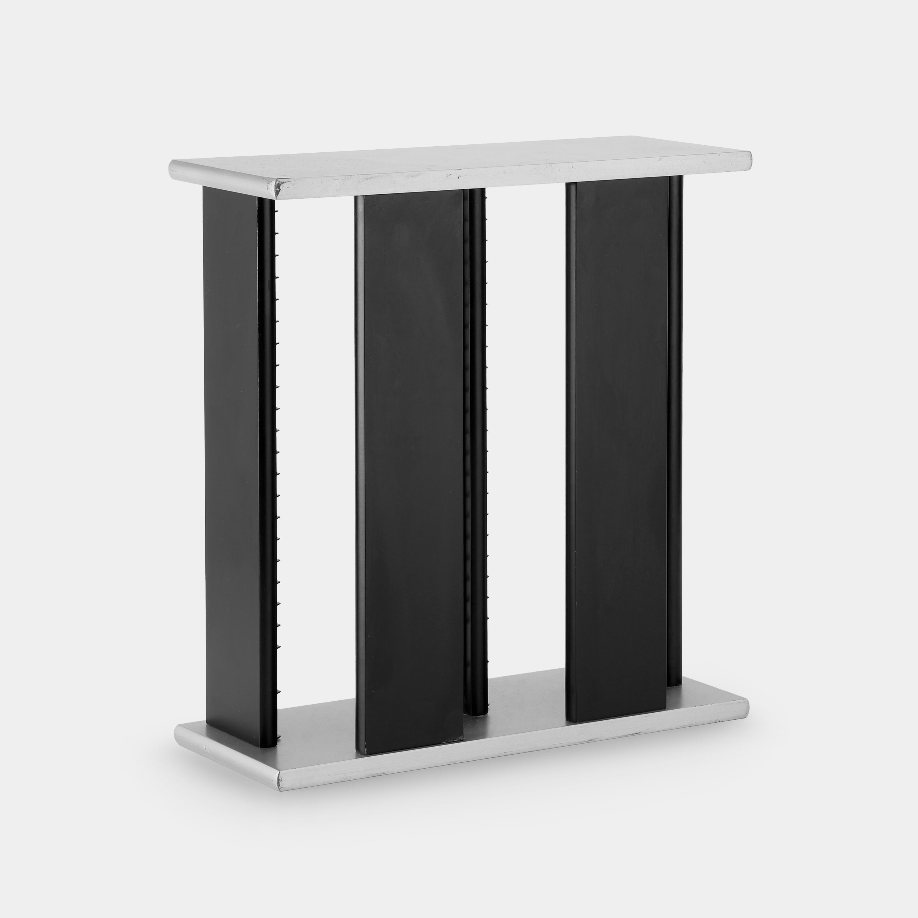 Black and Grey Wood CD Storage Rack