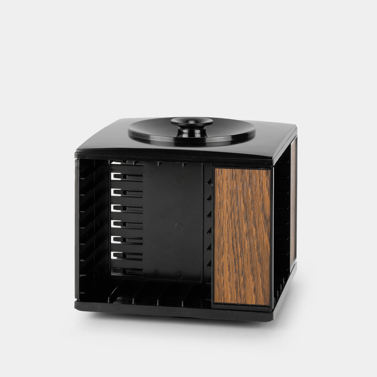 Rotating Black Cassette Tape Storage Rack