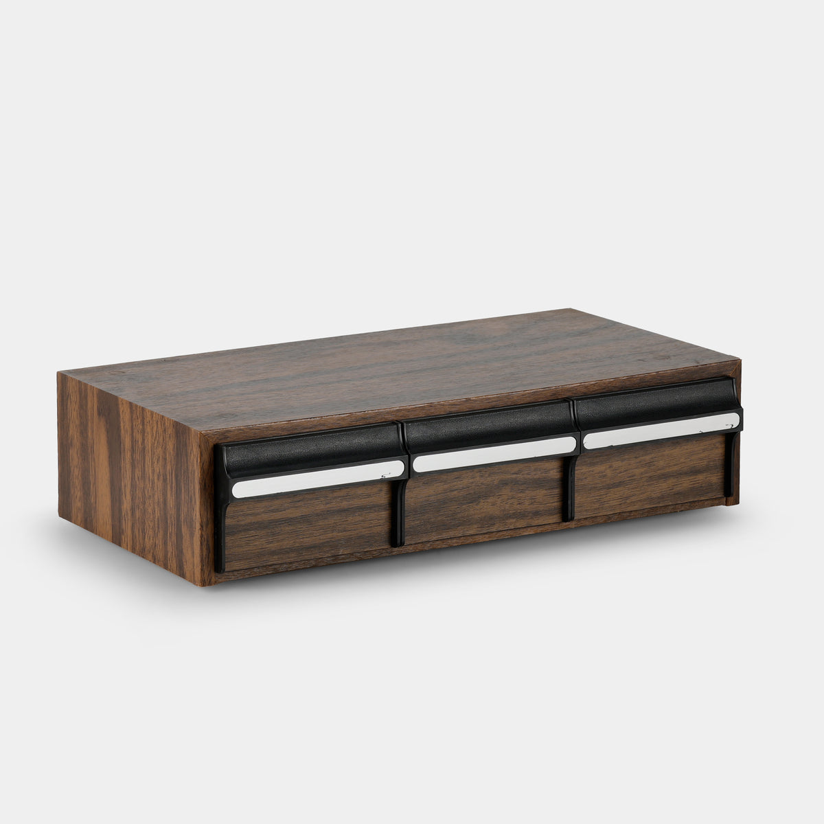Wood Veneer Cassette Tape Storage Drawers