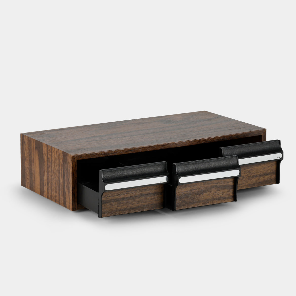 Wood Veneer Cassette Tape Storage Drawers