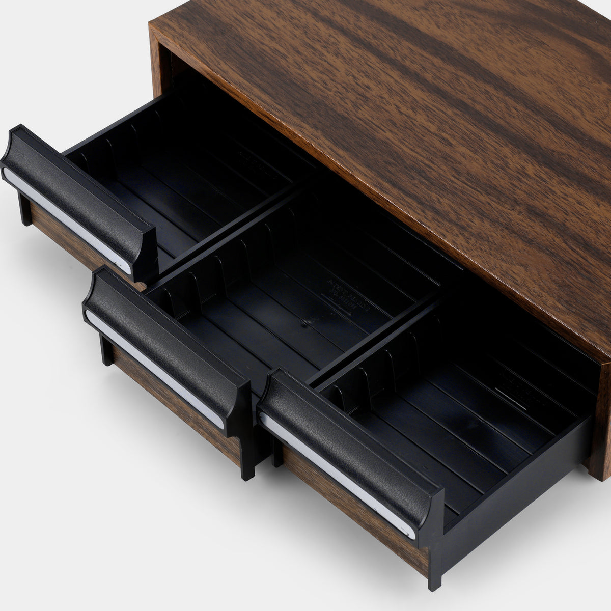 Wood Veneer Cassette Tape Storage Drawers