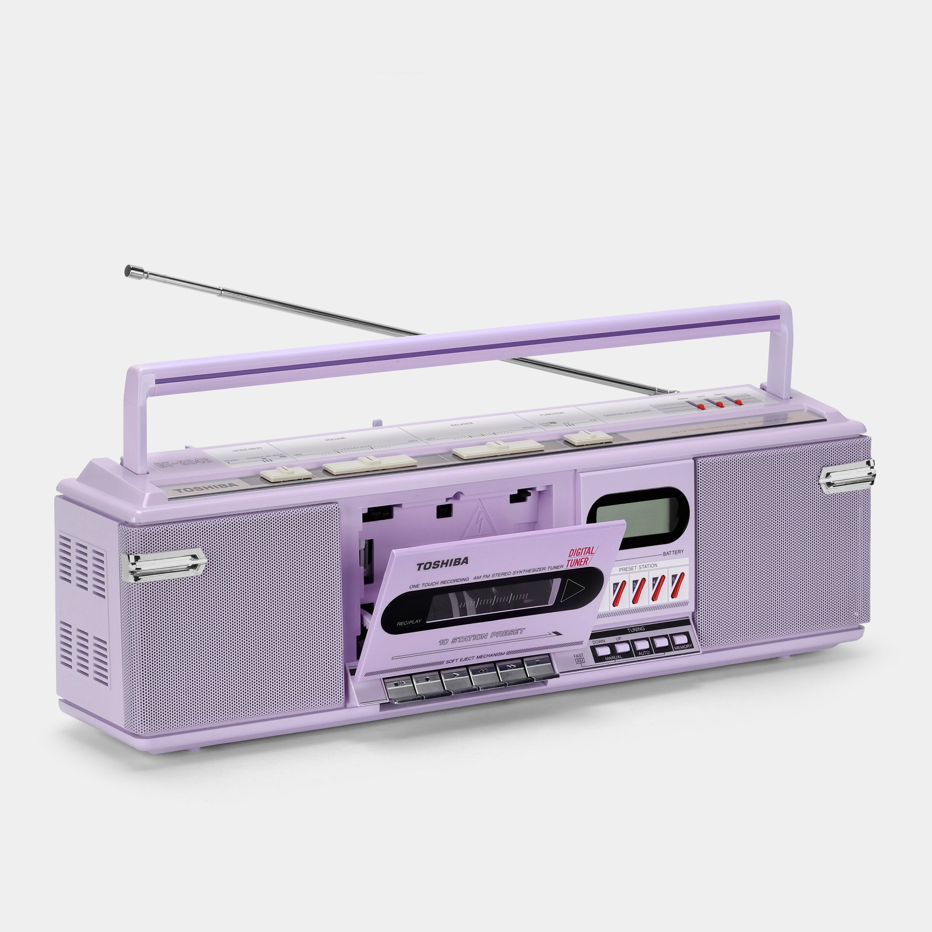 Toshiba RT-8046 AM/FM Stereo Lilac Boombox Cassette Recorder and Player