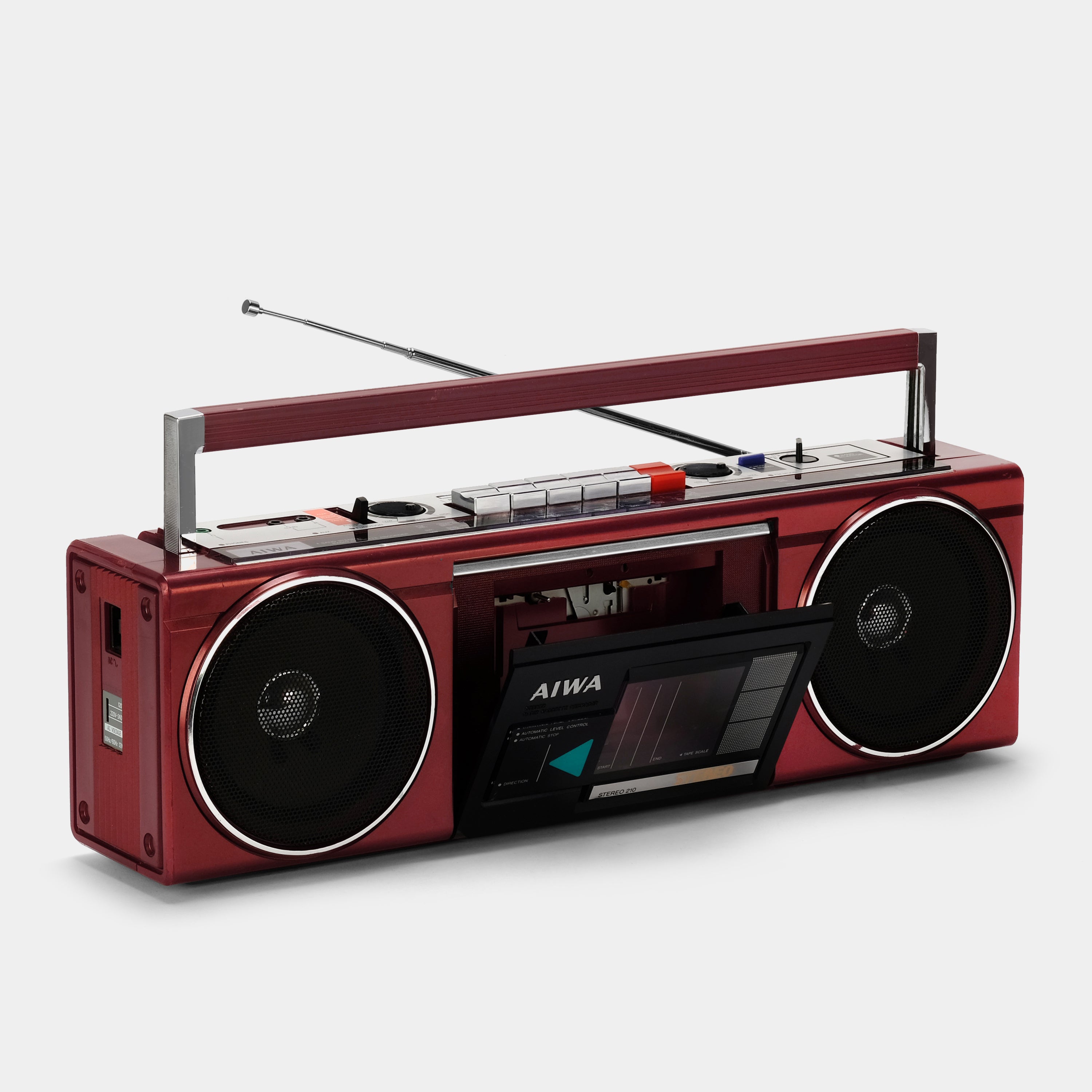 Aiwa Stereo 210 CS-210U AM/FM Red Boombox Cassette Recorder and Player