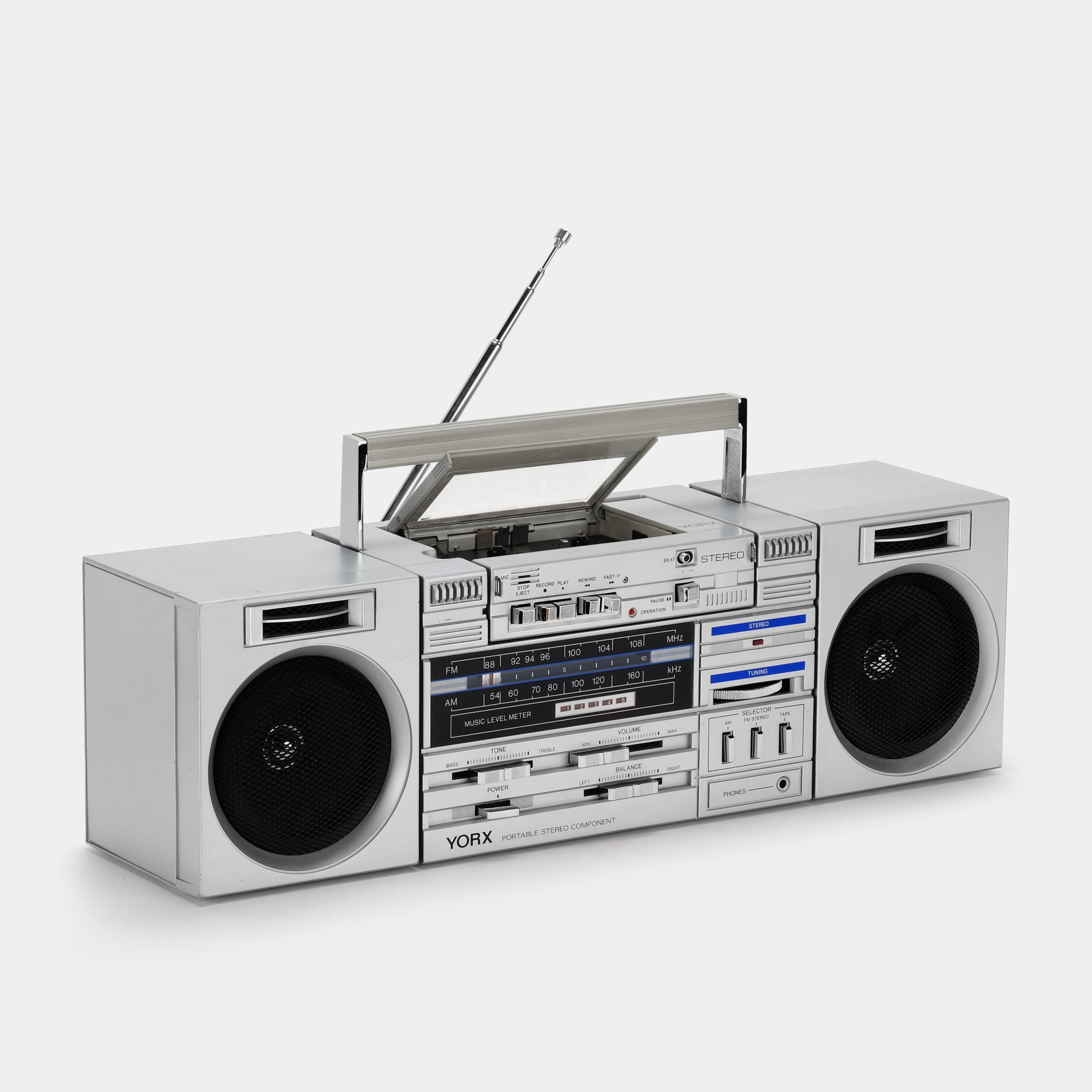 Yorx BP-04R AM/FM Stereo Boombox Cassette Recorder and Player