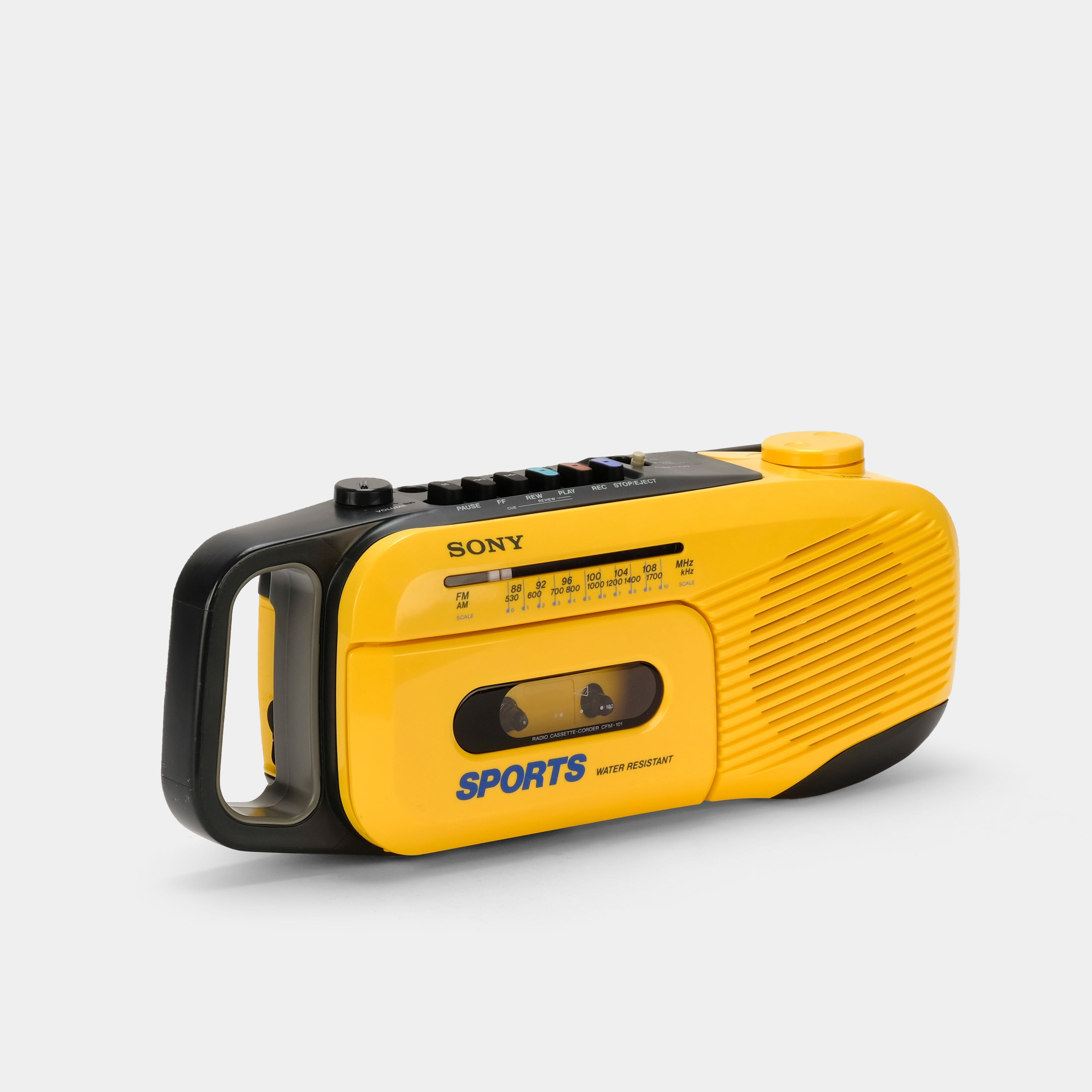 Sony Sports CFM-101 AM/FM Yellow Boombox Cassette Recorder and Player