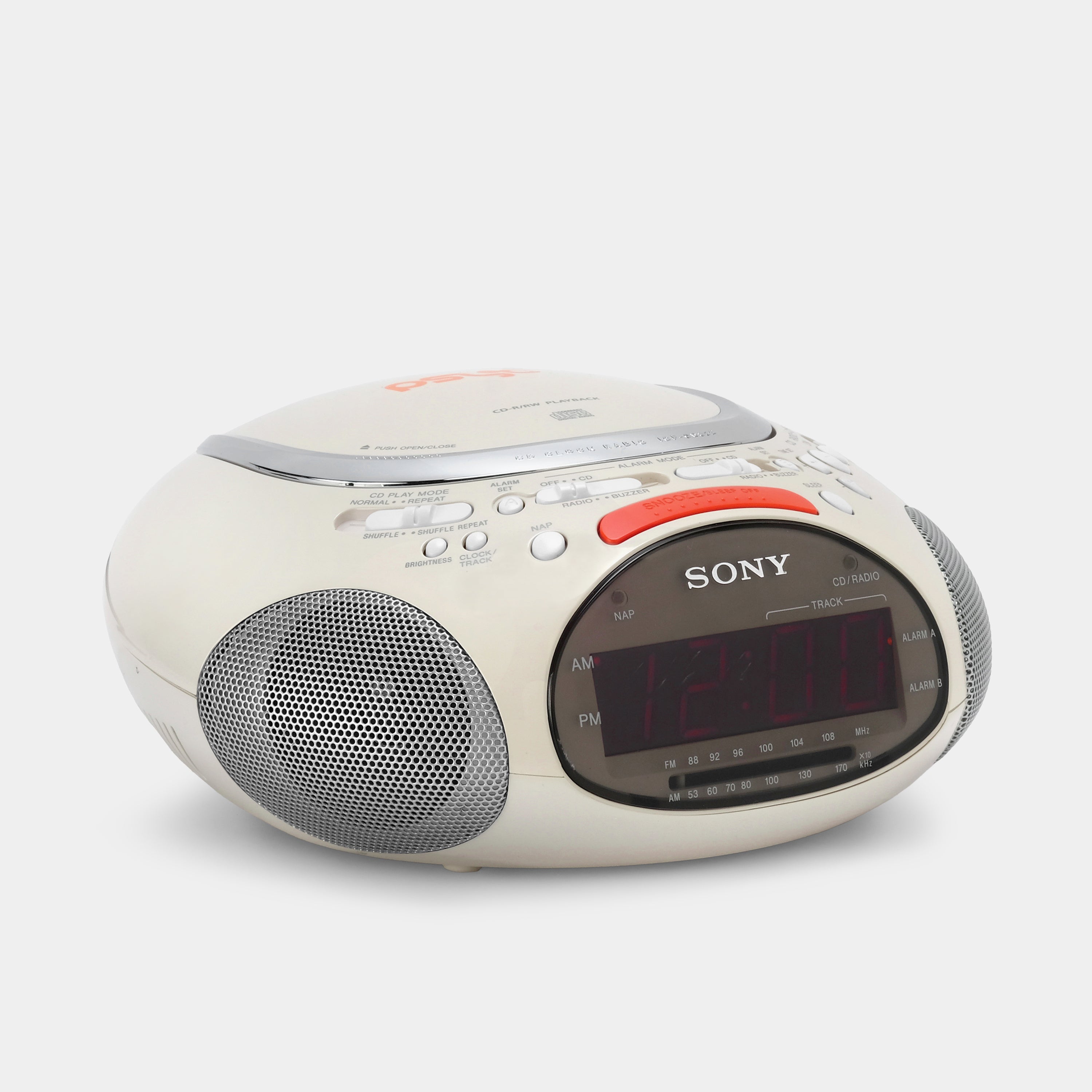 Sony Psyc ICF-CD832 White FM/AM CD Clock Radio
