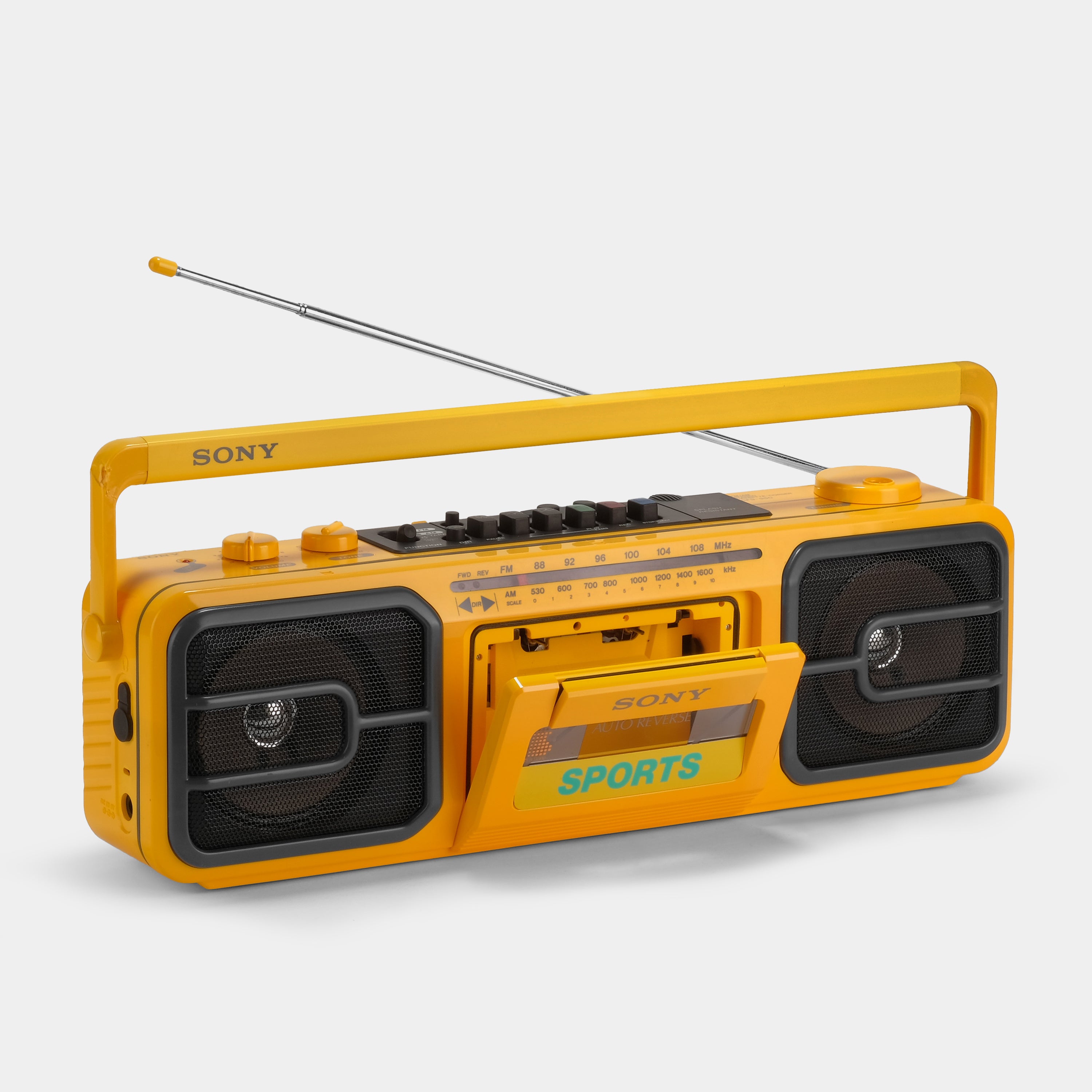 Sony Sports CFS-950 AM/FM Yellow Stereo Cassette-Corder Boombox