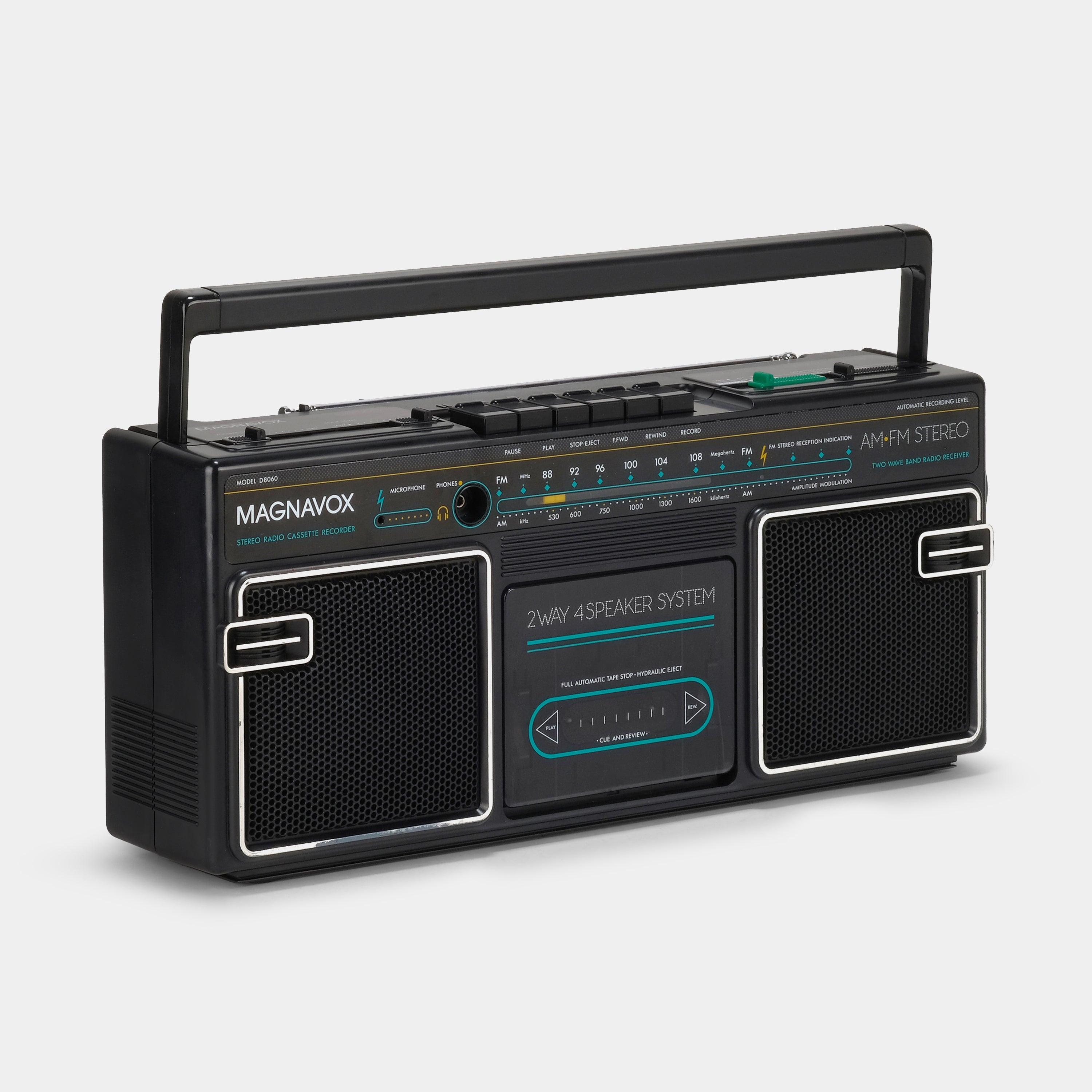 Magnavox D8060 AM/FM Stereo Boombox Cassette Recorder and Player