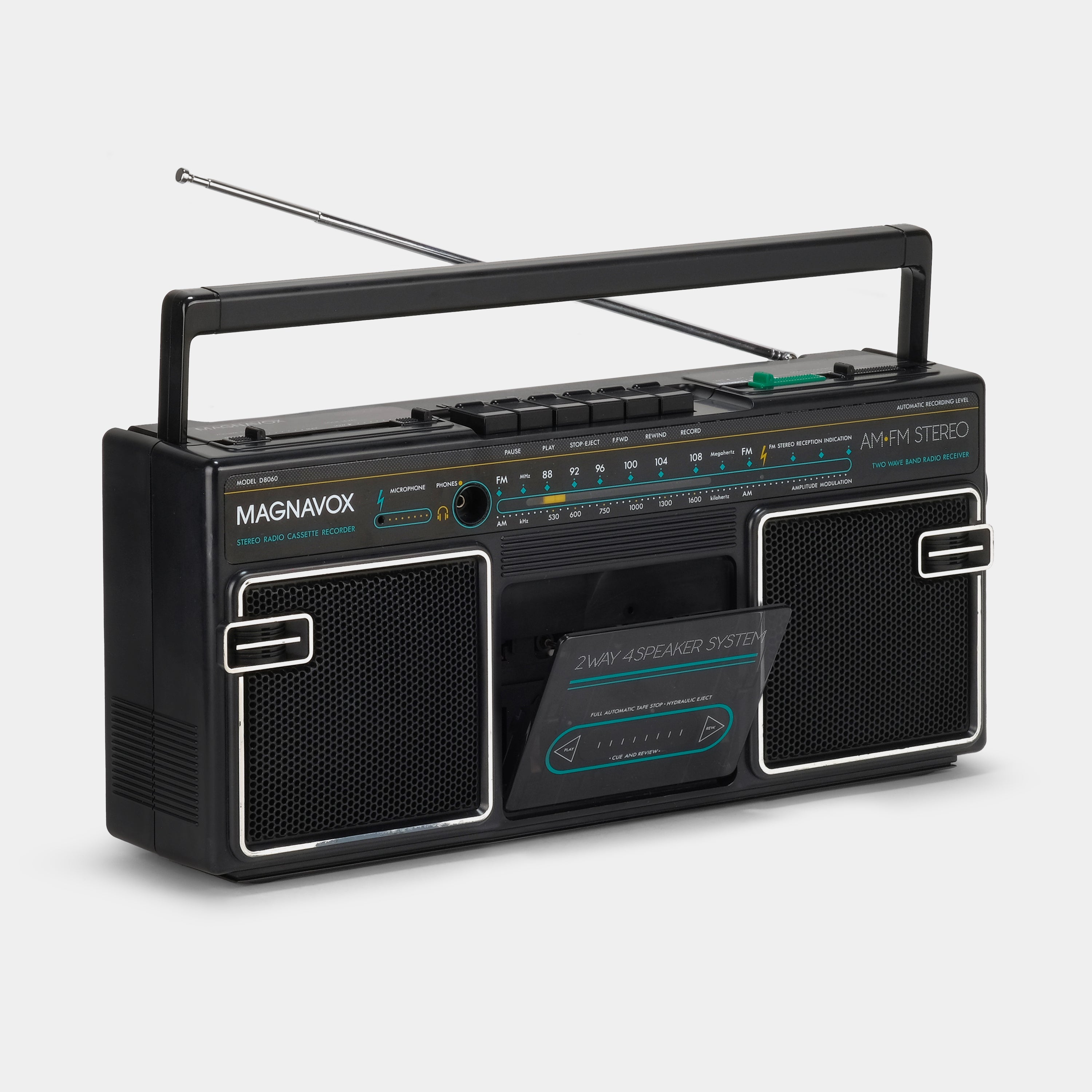 Magnavox D8060 AM/FM Stereo Boombox Cassette Recorder and Player