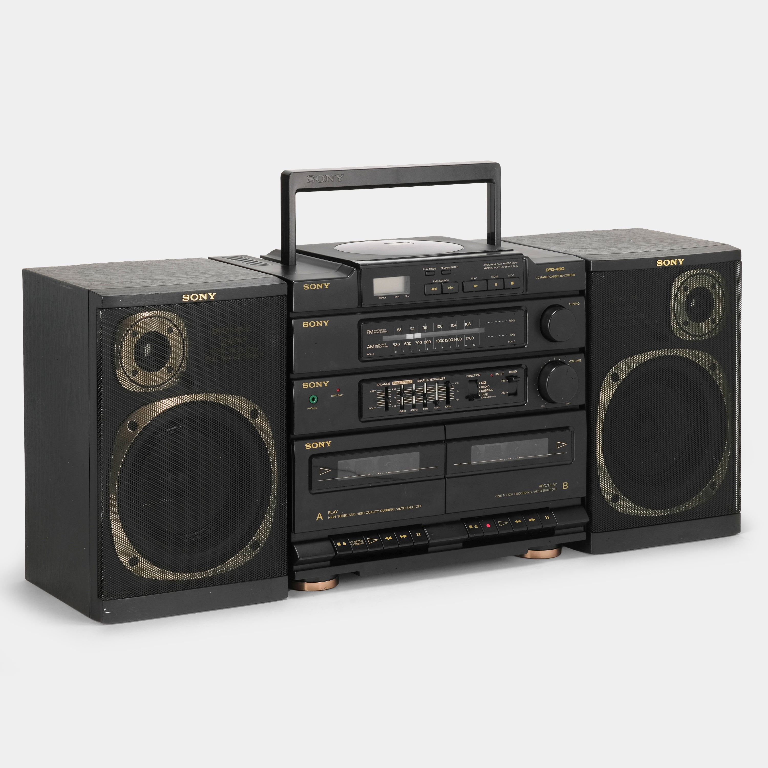 Sony CFD-460 AM/FM Boombox CD/Cassette-Corder and Player