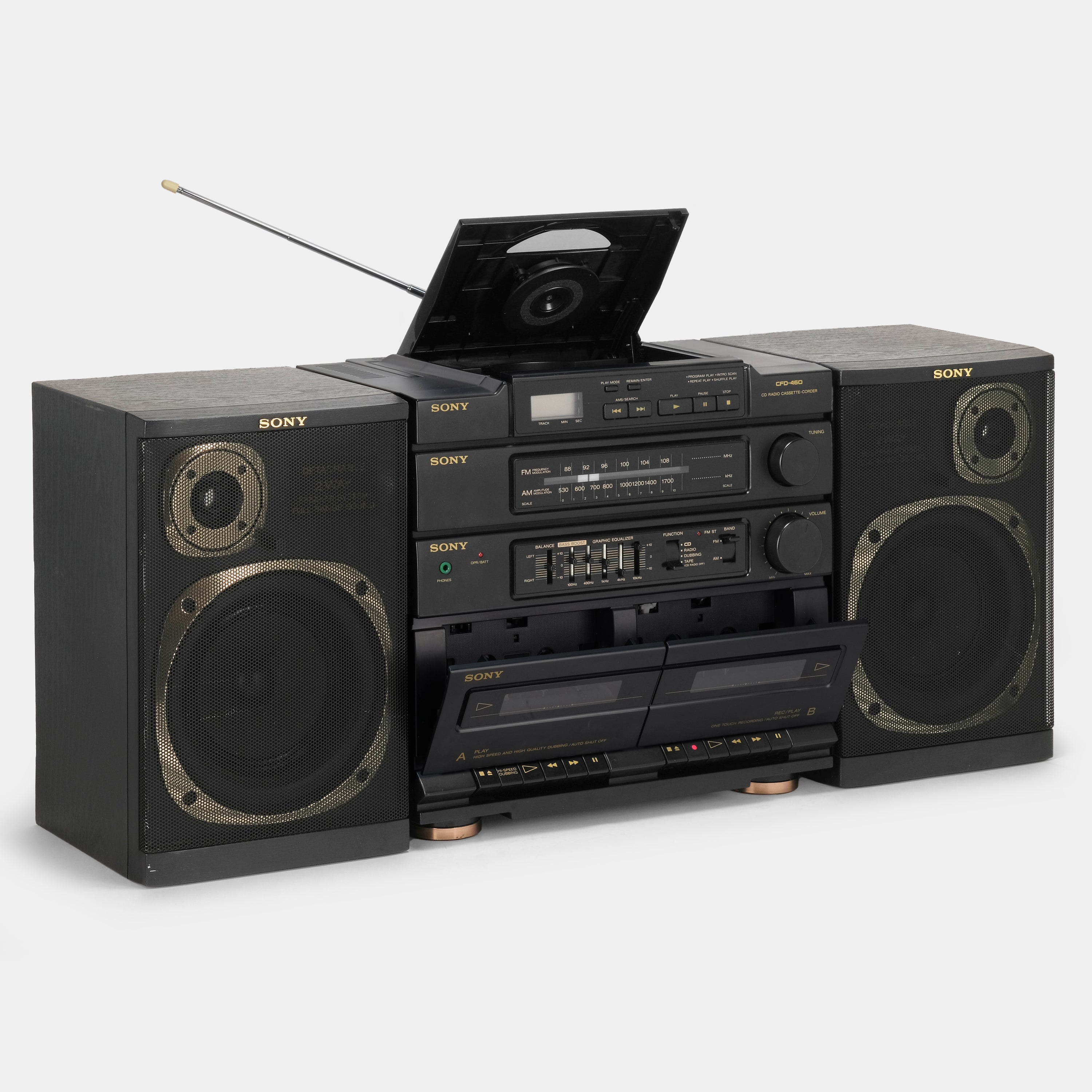 Sony CFD-460 AM/FM Boombox CD/Cassette-Corder and Player