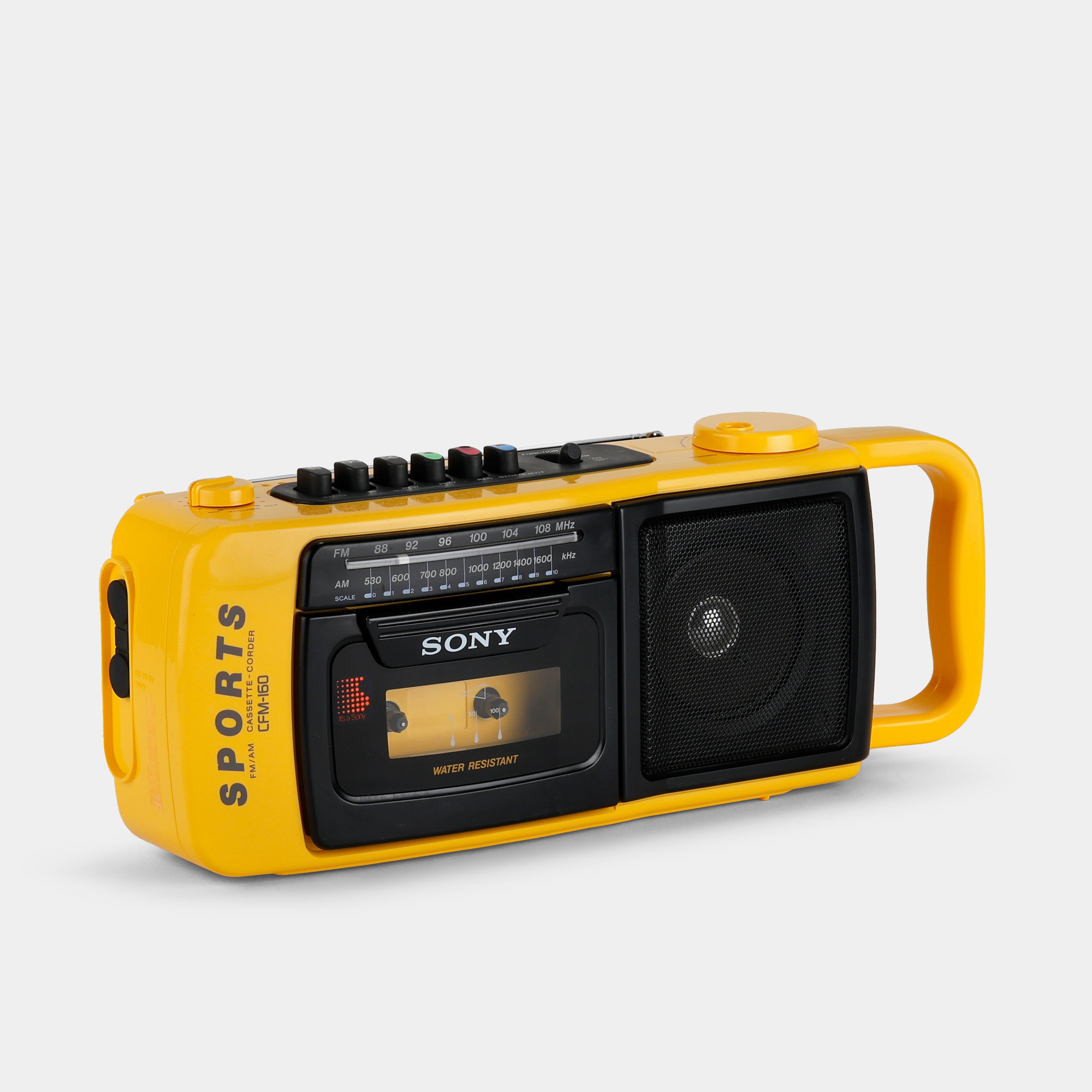 Sony Sports CFM-160 AM/FM Yellow Boombox Cassette Recorder and Player