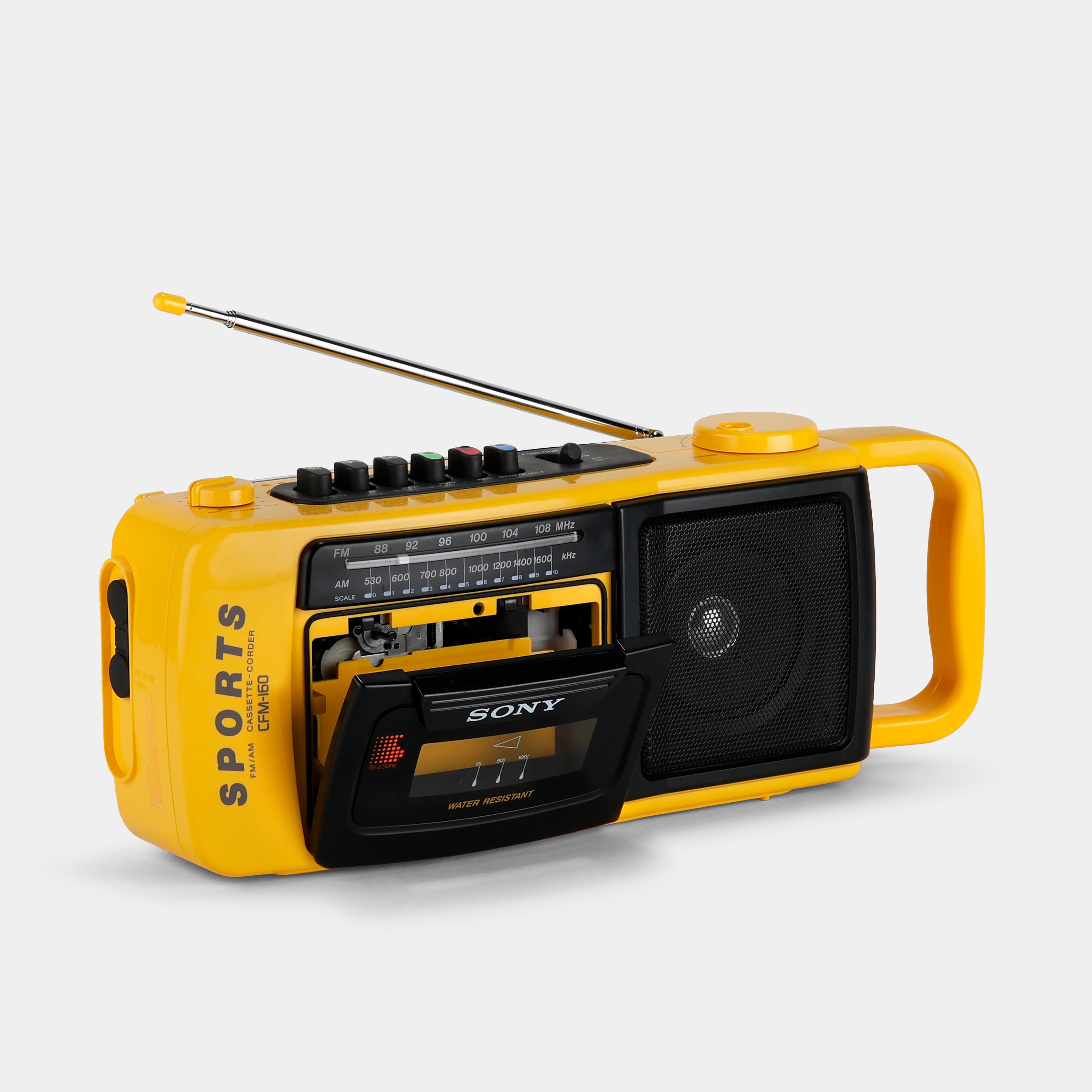 Sony Sports CFM-160 AM/FM Yellow Boombox Cassette Recorder and Player