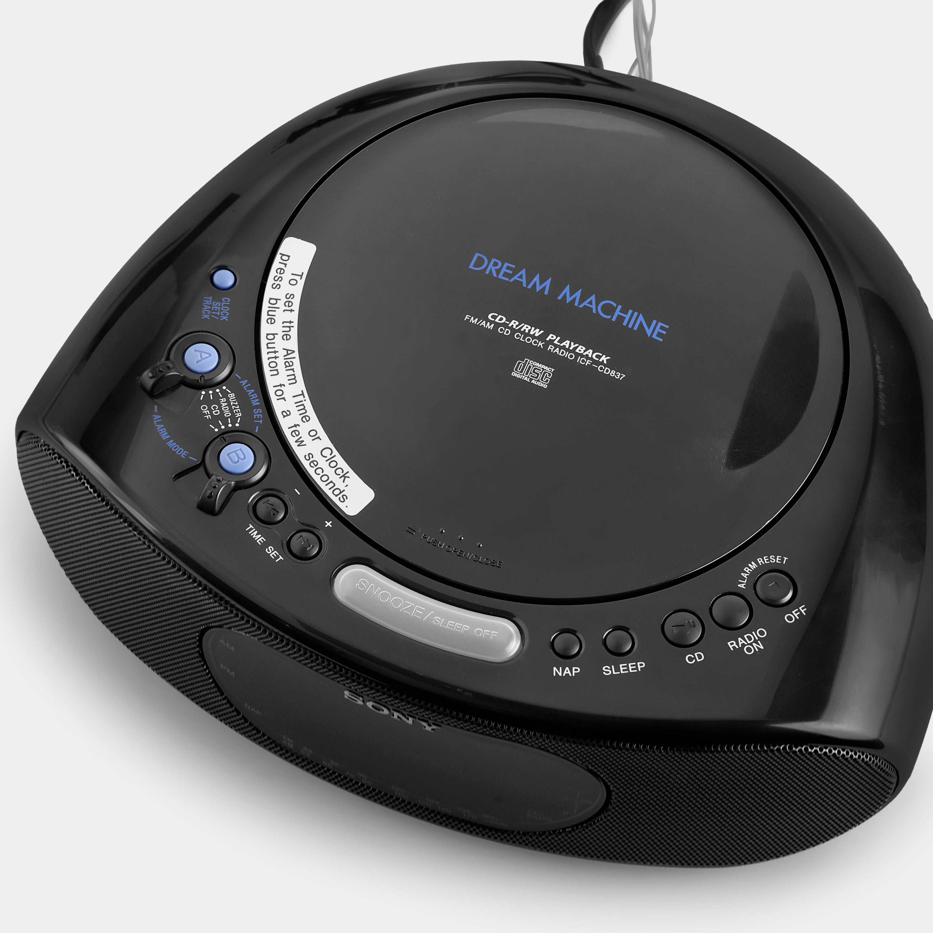 Sony Dream Machine ICF-CD837 Alarm Clock Radio and CD Player