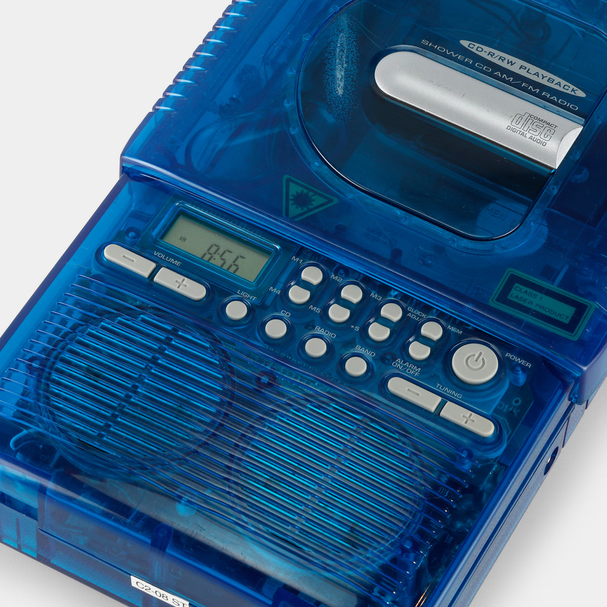 SCD-R-2002 Transparent Blue Shower CD Player and AM/FM Radio