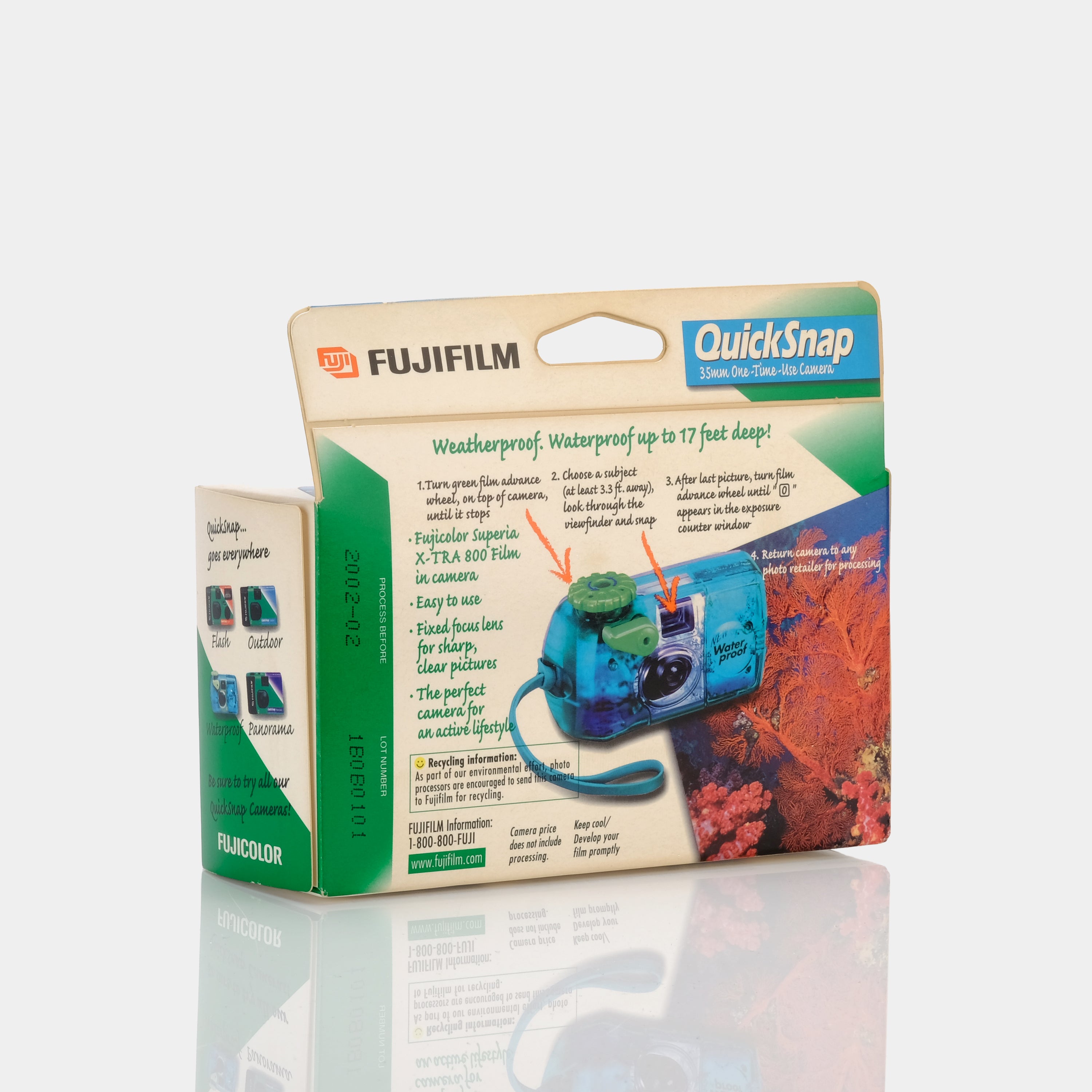 Expired Fujifilm QuickSnap Waterproof Disposable 35mm Film Camera