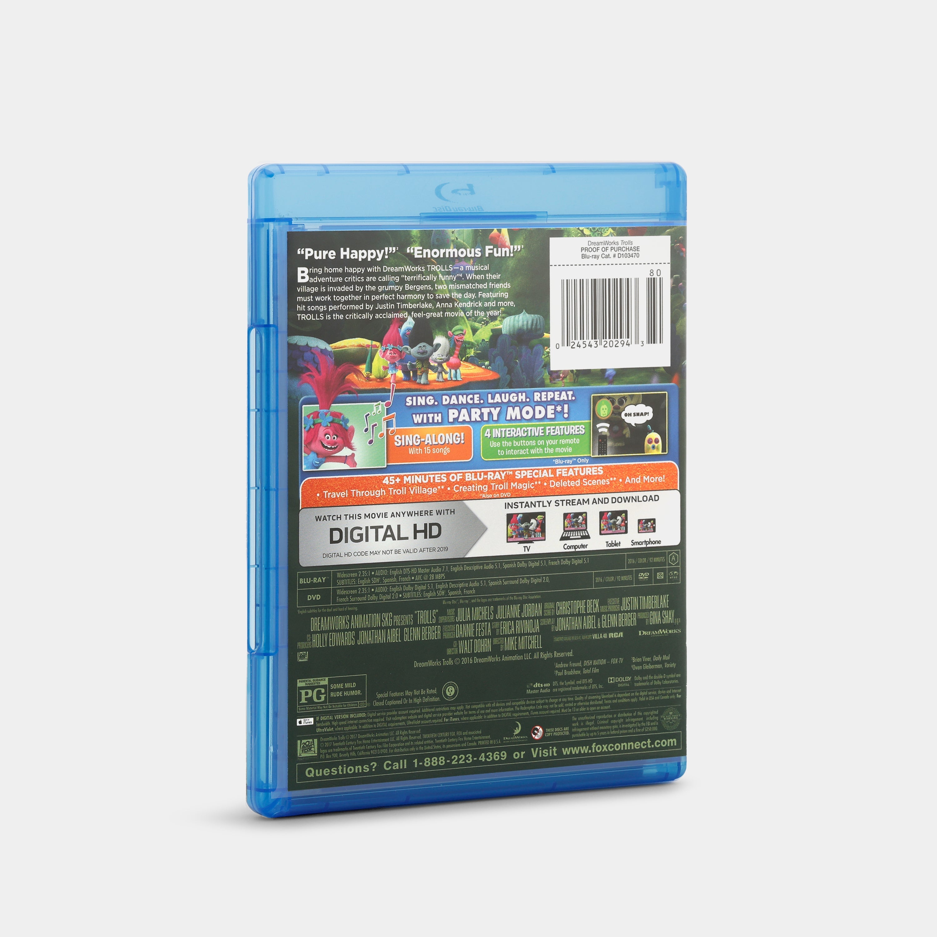 Trolls Blu-Ray + DVD