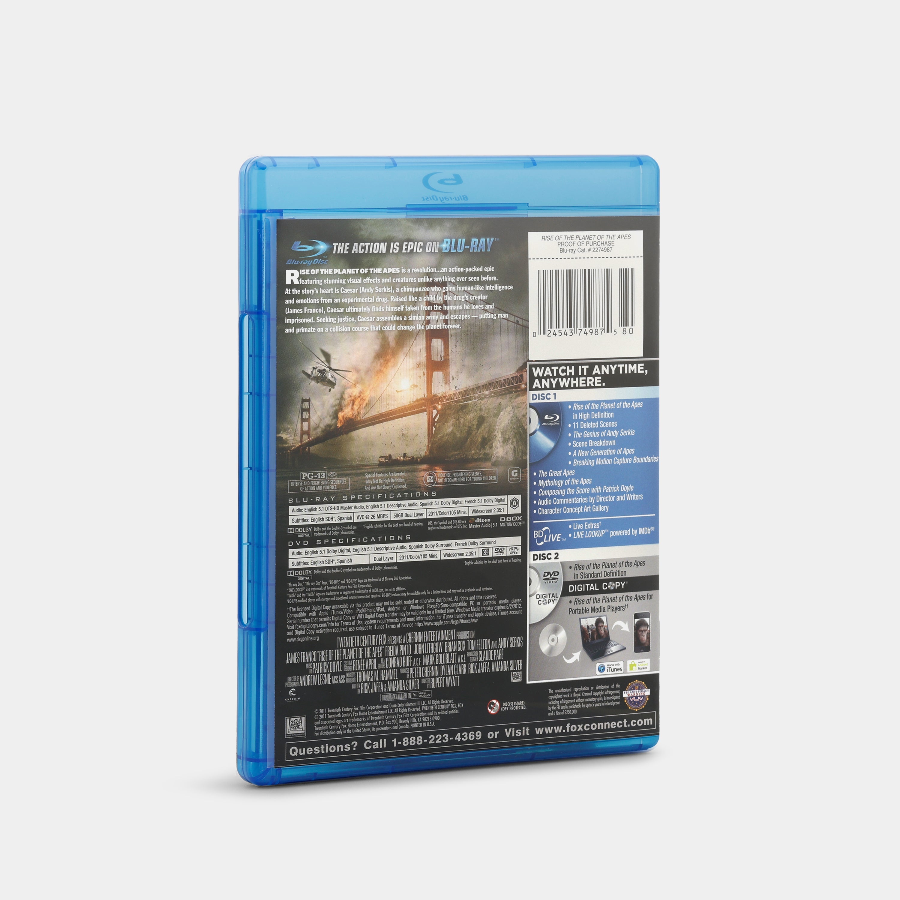 Rise of the Planet of the Apes Blu-Ray + DVD – Retrospekt